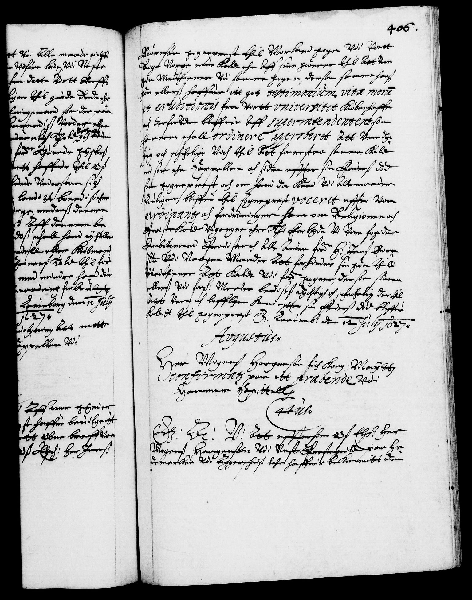 Danske Kanselli 1572-1799, RA/EA-3023/F/Fc/Fca/Fcaa/L0004: Norske registre (mikrofilm), 1617-1630, p. 406a