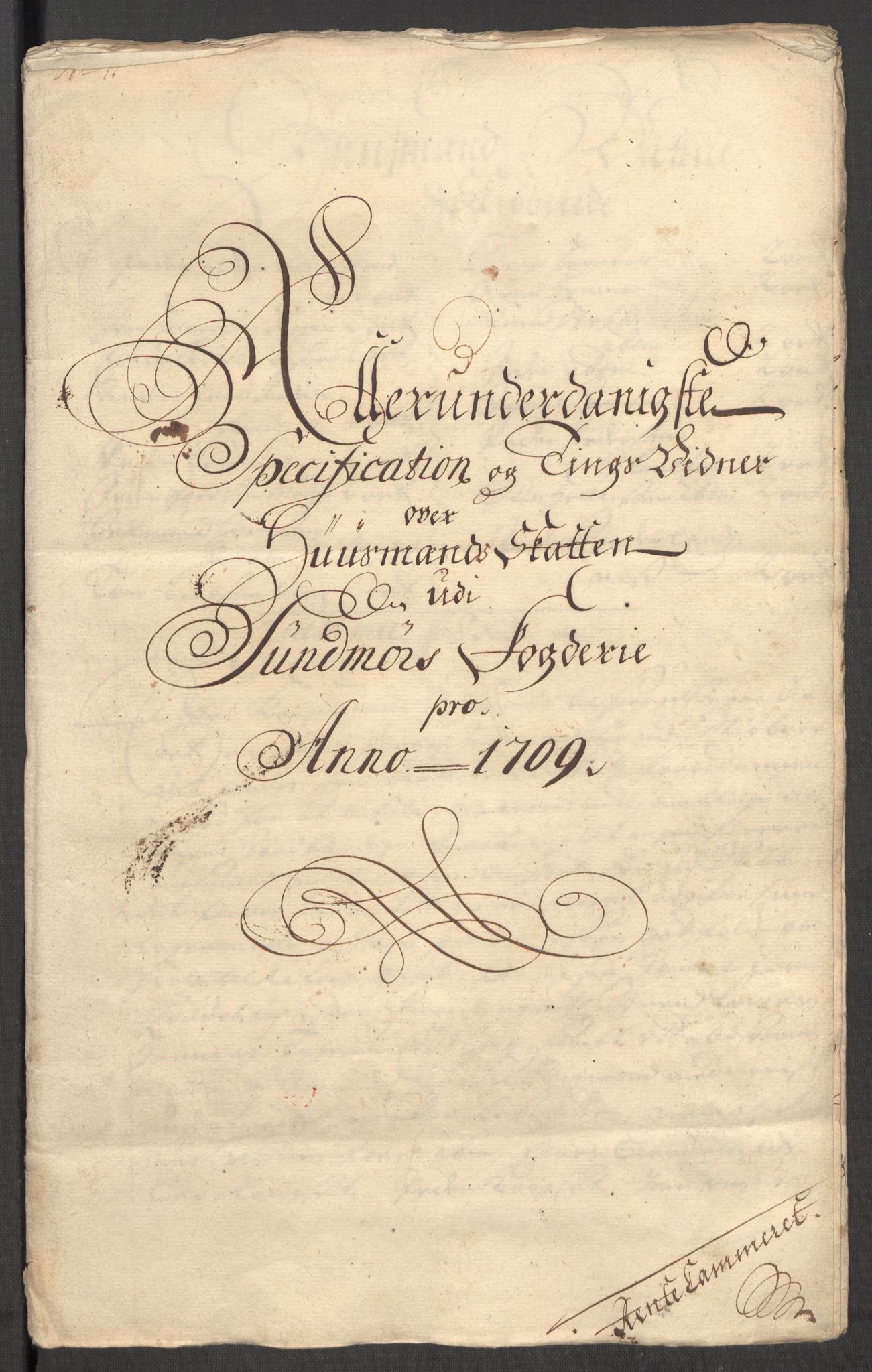 Rentekammeret inntil 1814, Reviderte regnskaper, Fogderegnskap, RA/EA-4092/R54/L3562: Fogderegnskap Sunnmøre, 1708-1709, p. 260