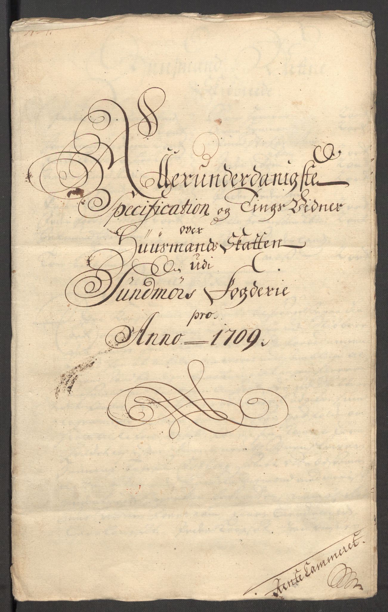 Rentekammeret inntil 1814, Reviderte regnskaper, Fogderegnskap, AV/RA-EA-4092/R54/L3562: Fogderegnskap Sunnmøre, 1708-1709, p. 260