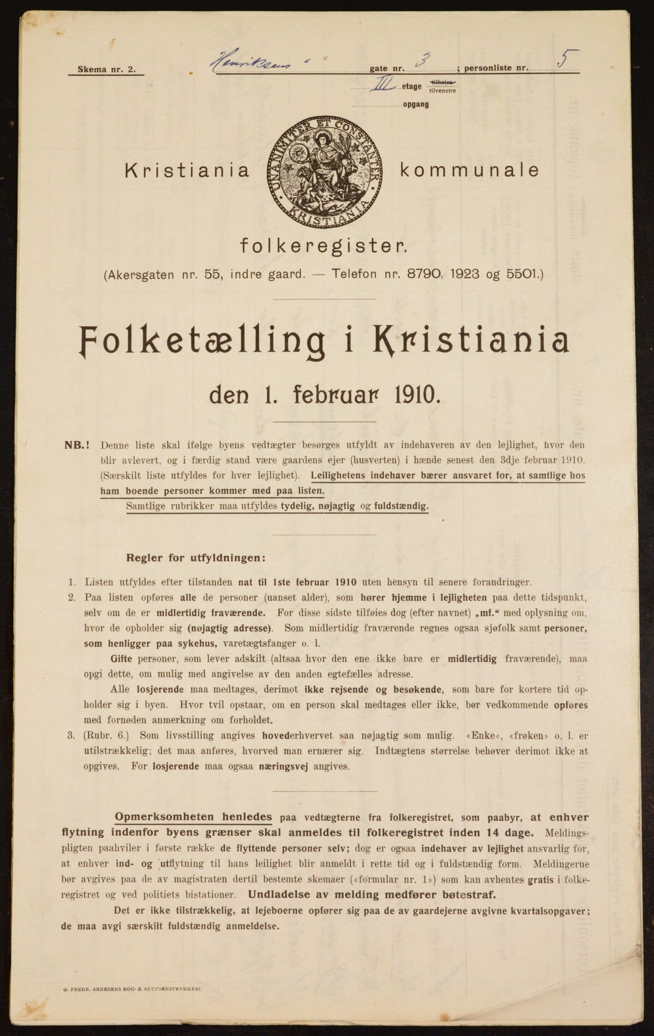 OBA, Municipal Census 1910 for Kristiania, 1910, p. 37815