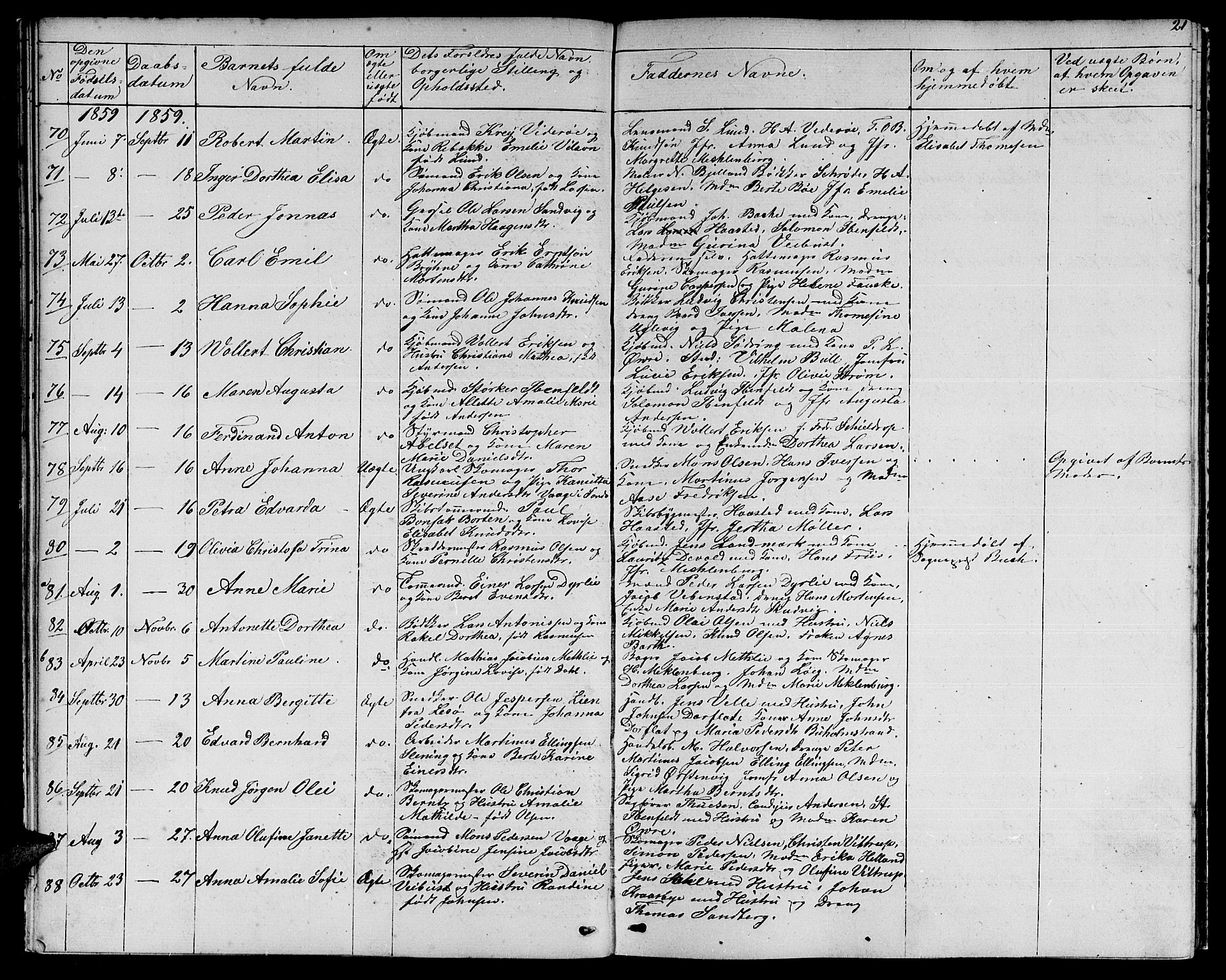 Ministerialprotokoller, klokkerbøker og fødselsregistre - Møre og Romsdal, SAT/A-1454/529/L0464: Parish register (copy) no. 529C01, 1855-1867, p. 21