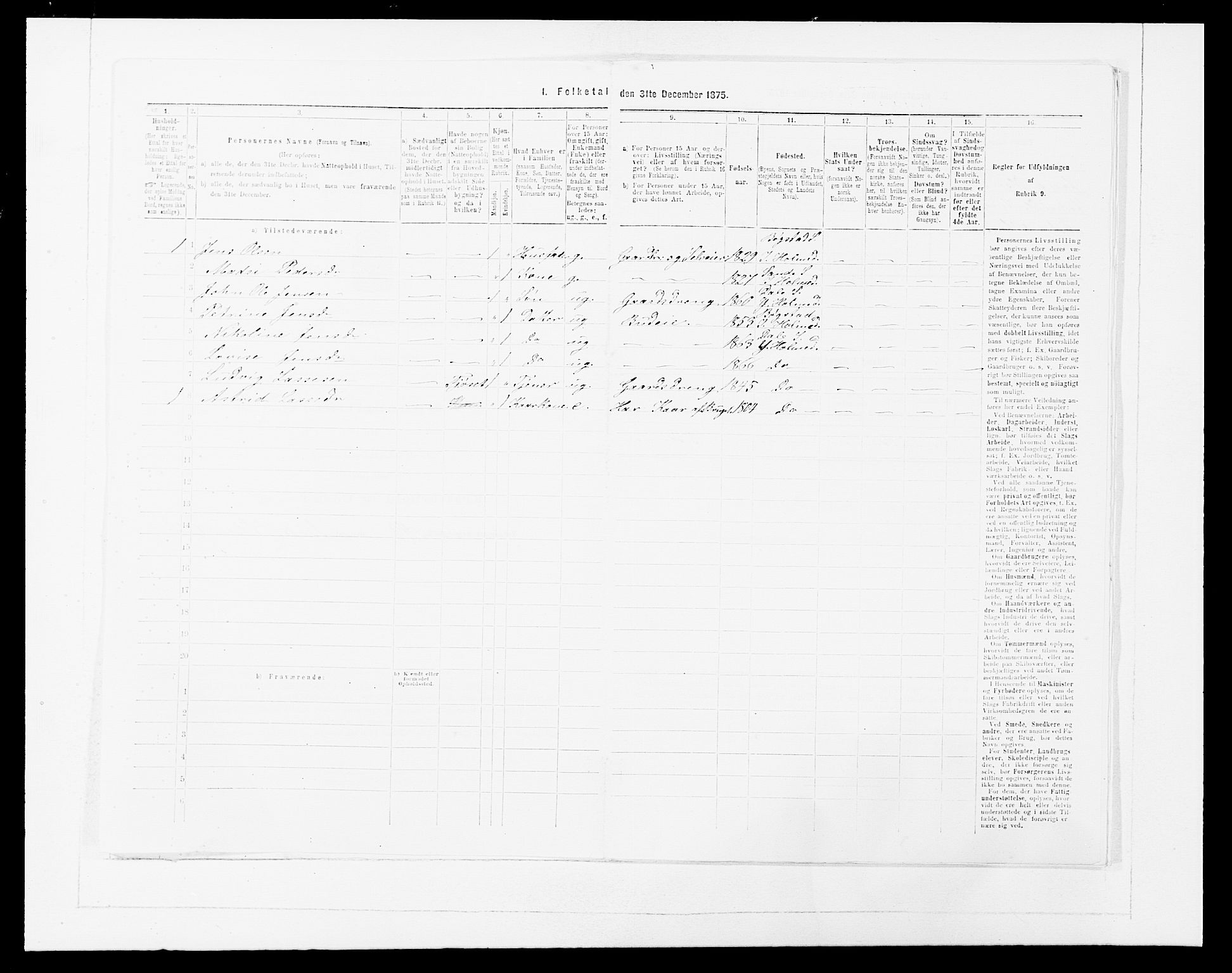 SAB, 1875 census for 1429P Ytre Holmedal, 1875, p. 517