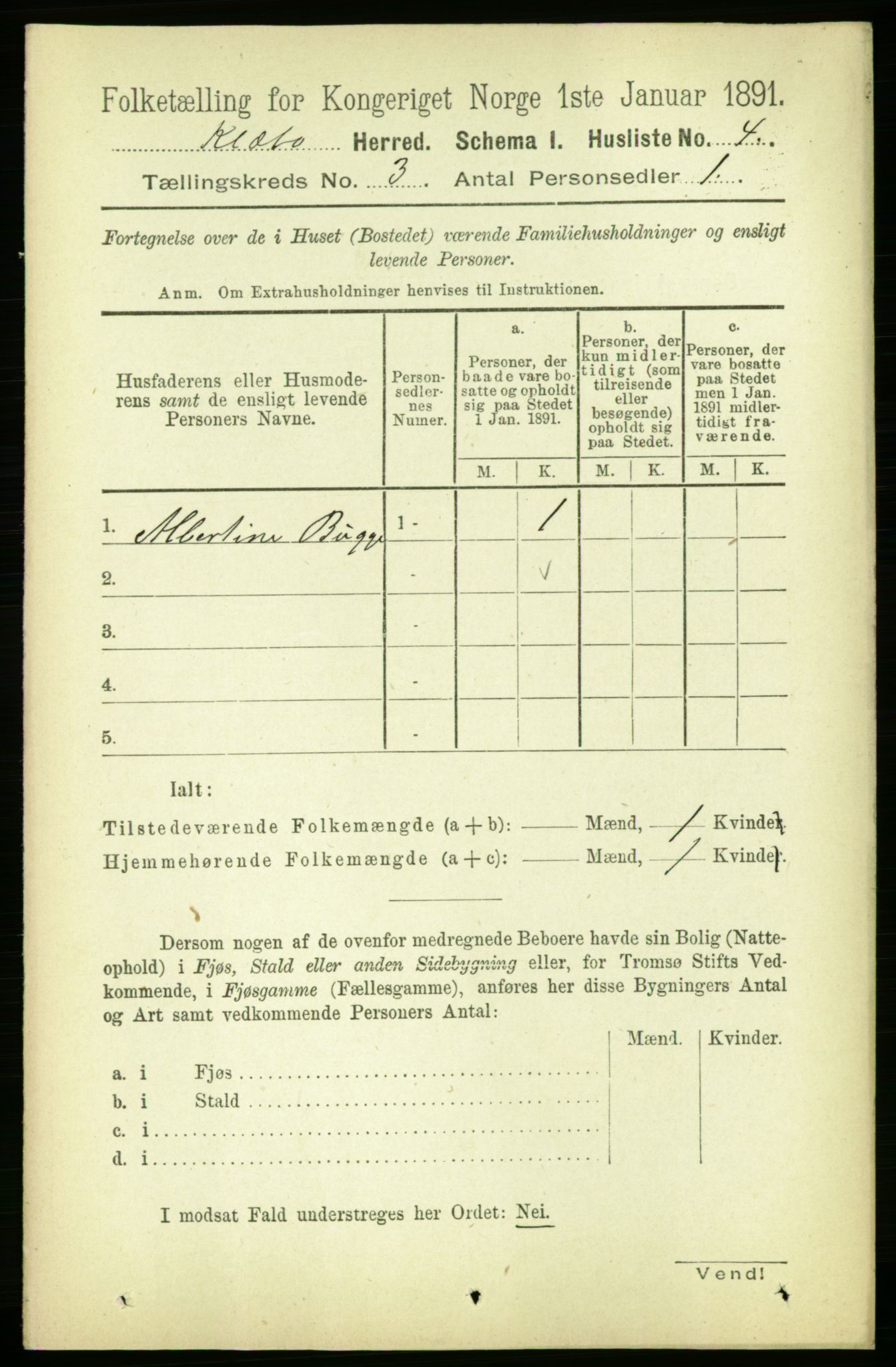 RA, 1891 census for 1662 Klæbu, 1891, p. 341