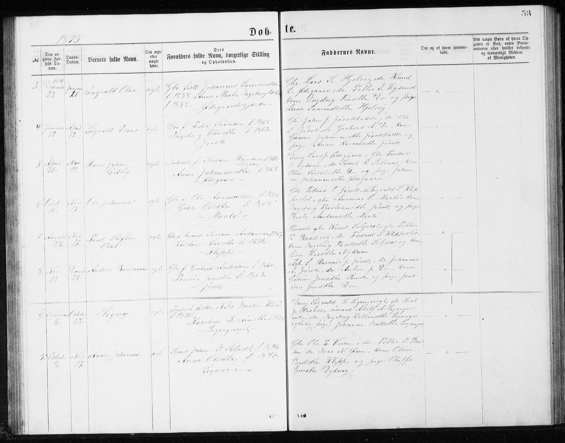 Ministerialprotokoller, klokkerbøker og fødselsregistre - Møre og Romsdal, AV/SAT-A-1454/508/L0097: Parish register (copy) no. 508C01, 1873-1897, p. 53