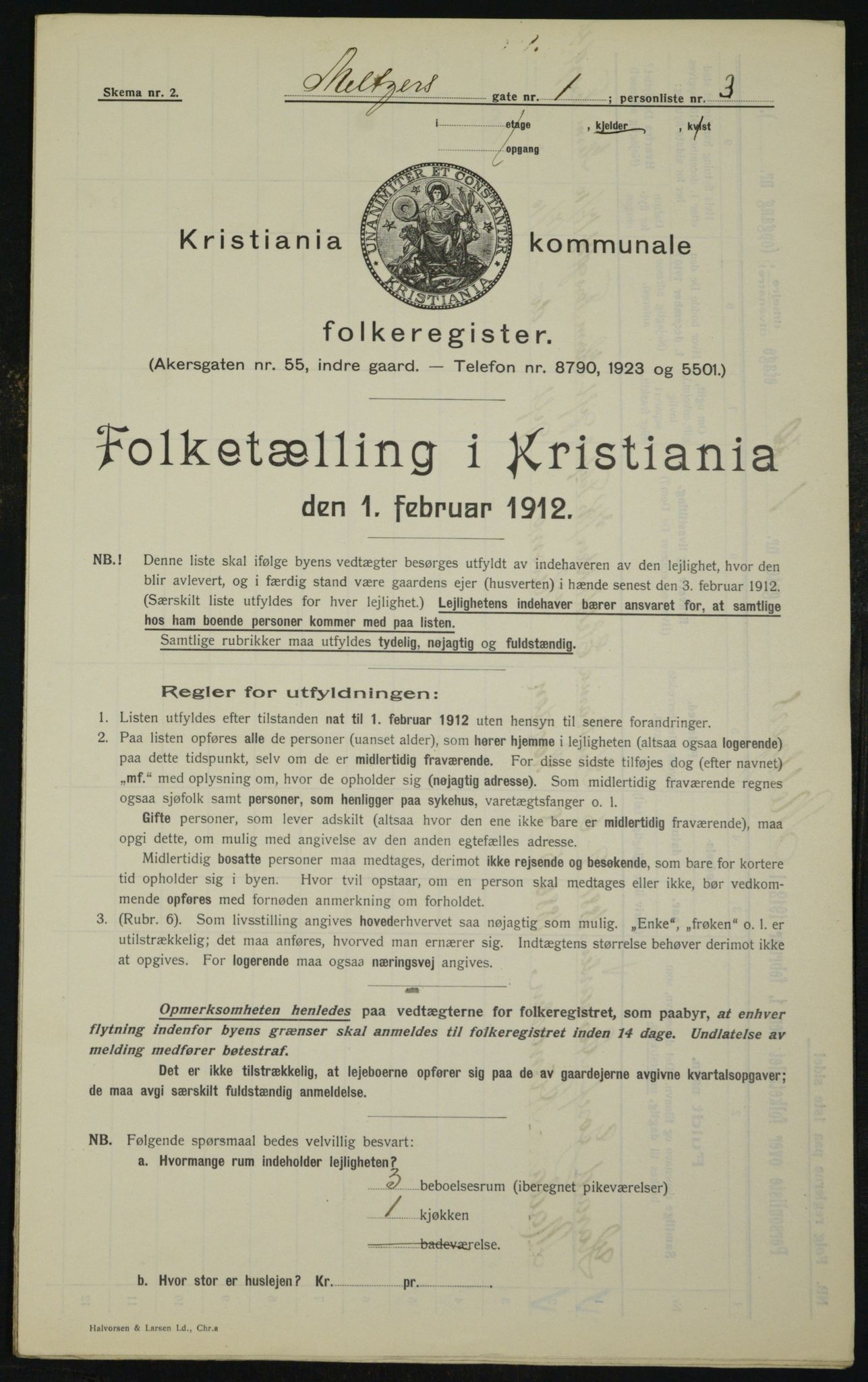 OBA, Municipal Census 1912 for Kristiania, 1912, p. 65657