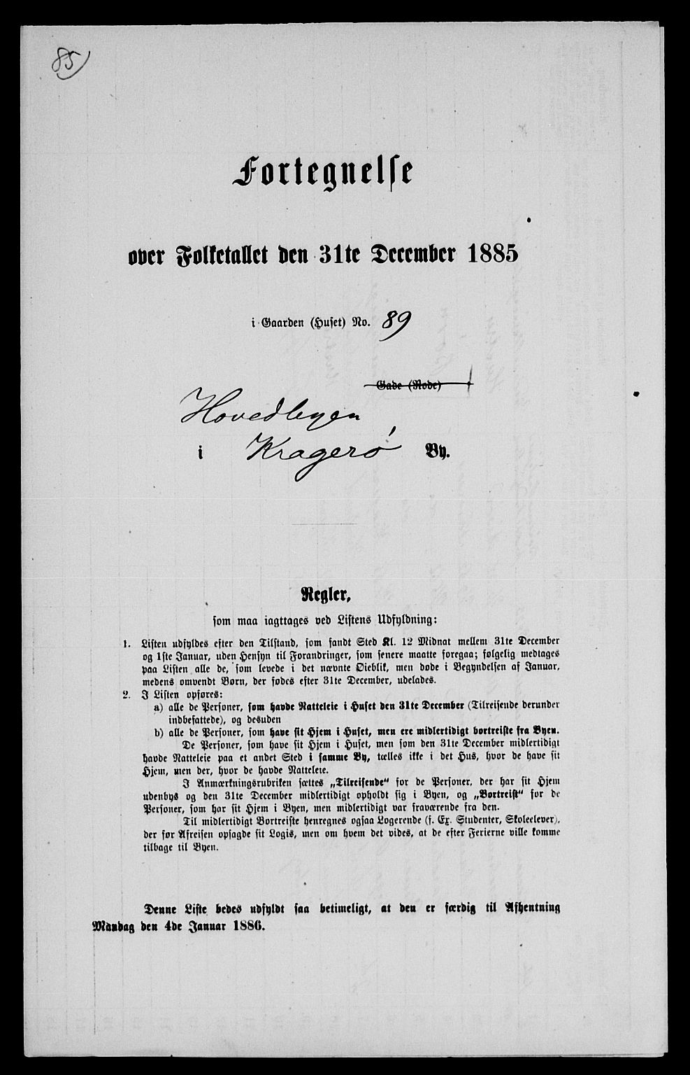 SAKO, 1885 census for 0801 Kragerø, 1885, p. 1201