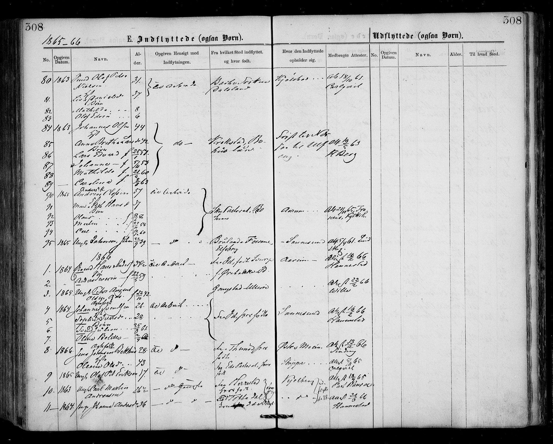 Borge prestekontor Kirkebøker, AV/SAO-A-10903/F/Fa/L0006: Parish register (official) no. I 6, 1861-1874, p. 308