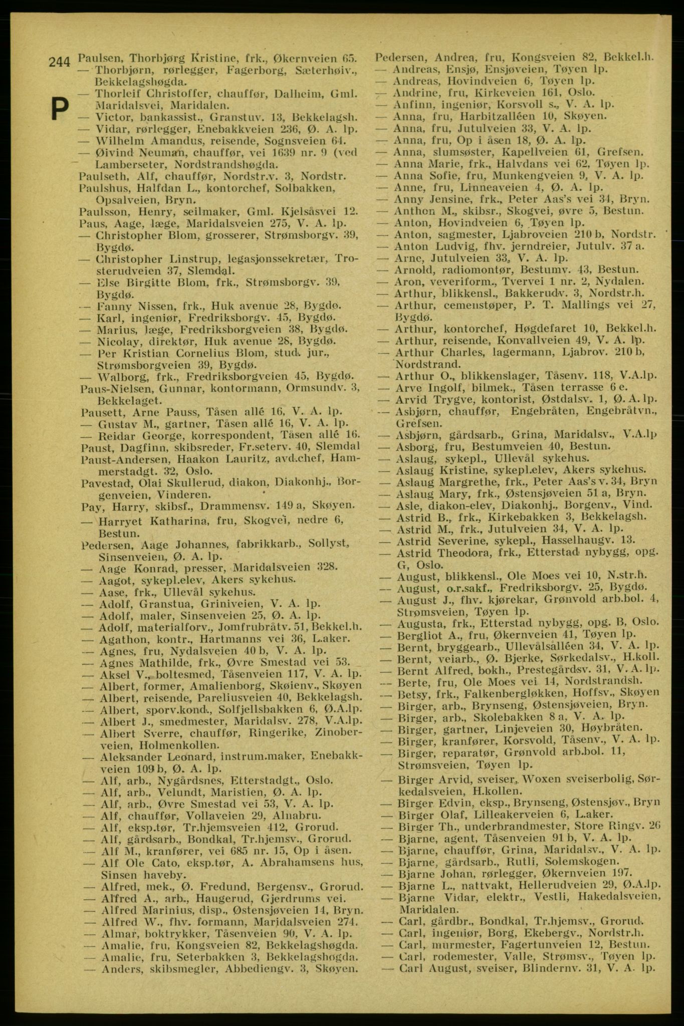 Aker adressebok/adressekalender, PUBL/001/A/005: Aker adressebok, 1934-1935, p. 244