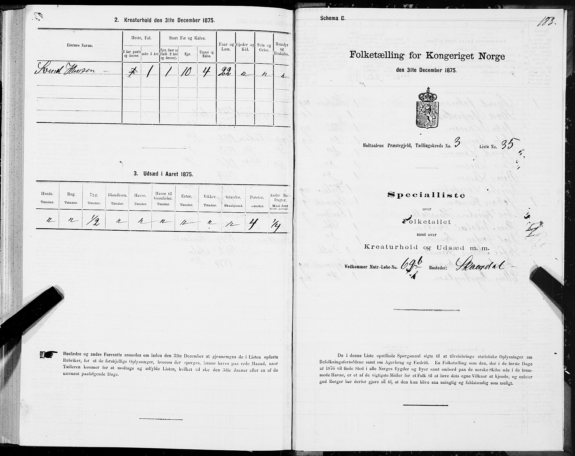 SAT, 1875 census for 1645P Haltdalen, 1875, p. 4183