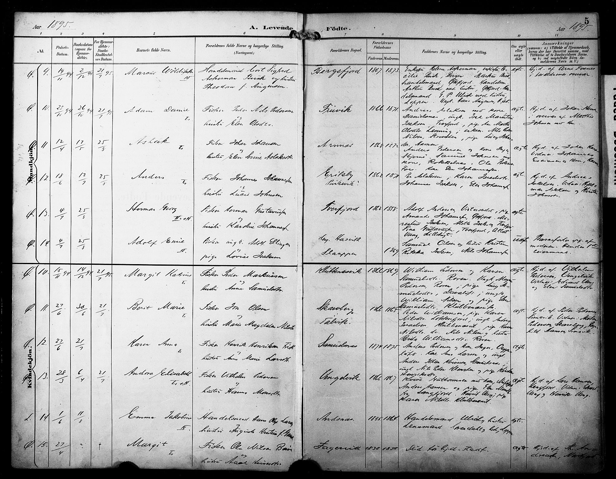 Loppa sokneprestkontor, SATØ/S-1339/H/Ha/L0009kirke: Parish register (official) no. 9, 1895-1909, p. 5