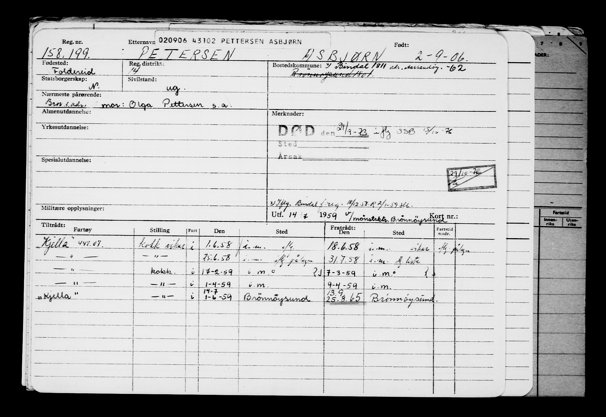 Direktoratet for sjømenn, AV/RA-S-3545/G/Gb/L0067: Hovedkort, 1906, p. 27