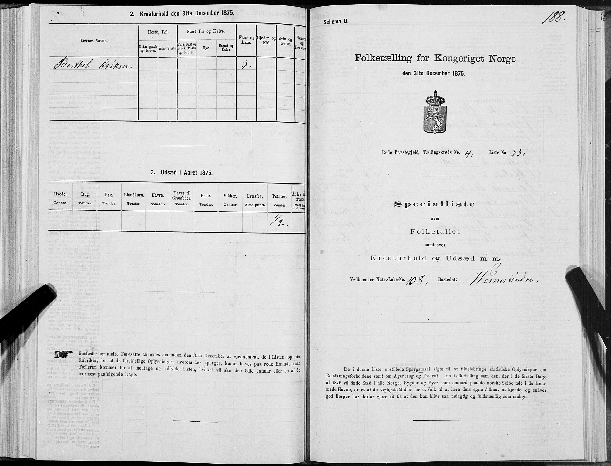 SAT, 1875 census for 1836P Rødøy, 1875, p. 2188