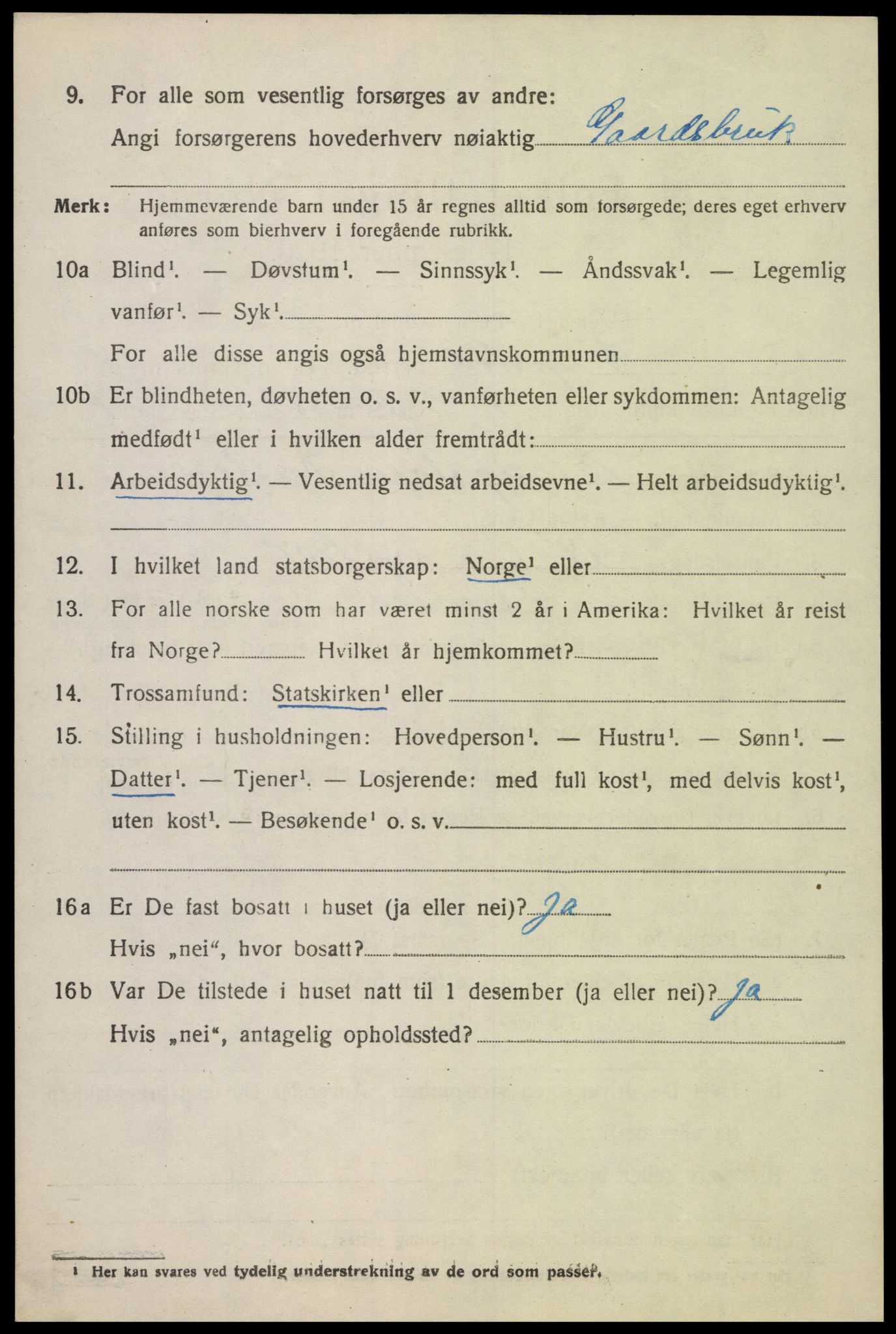 SAK, 1920 census for Greipstad, 1920, p. 2111