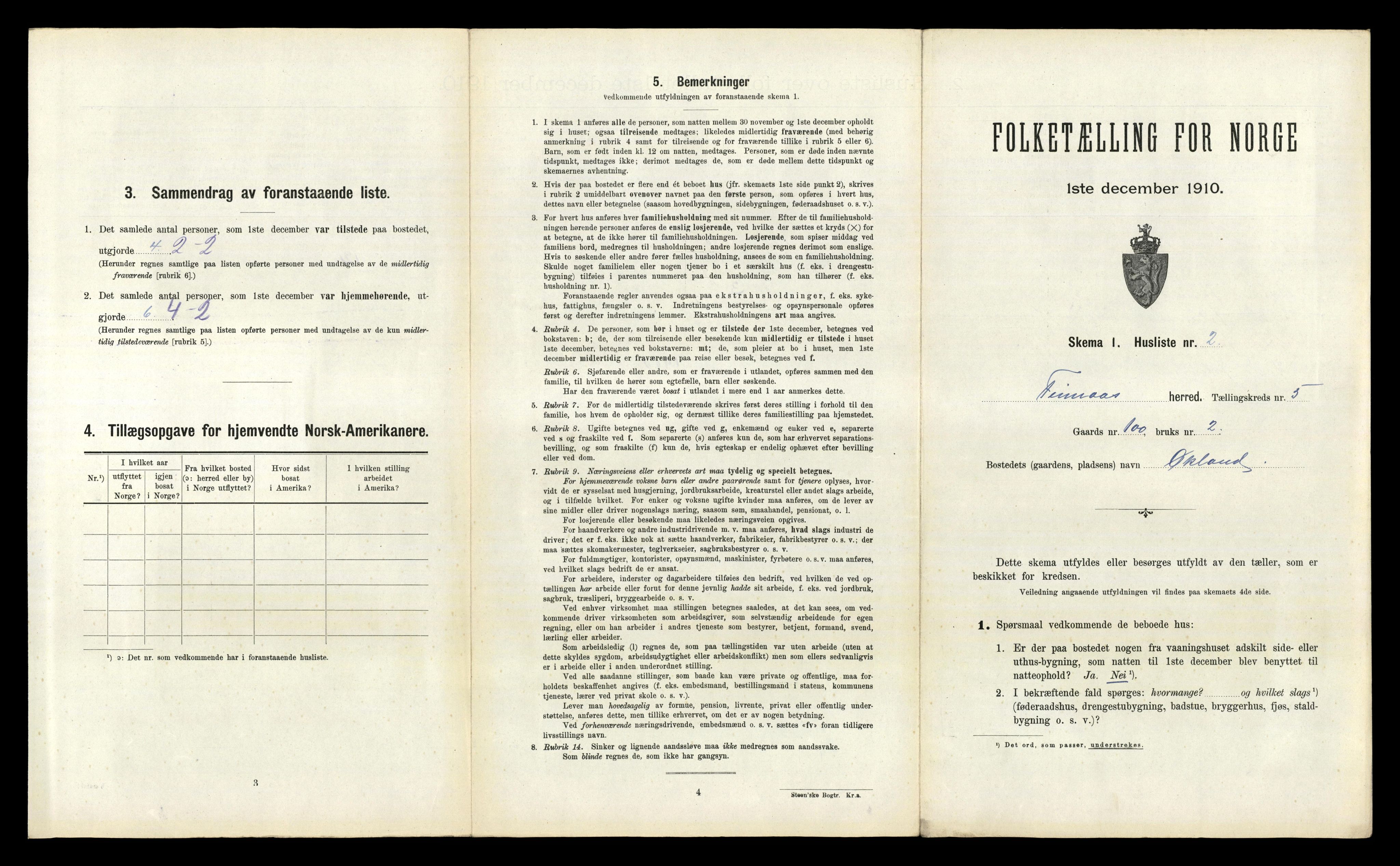 RA, 1910 census for Finnås, 1910, p. 500