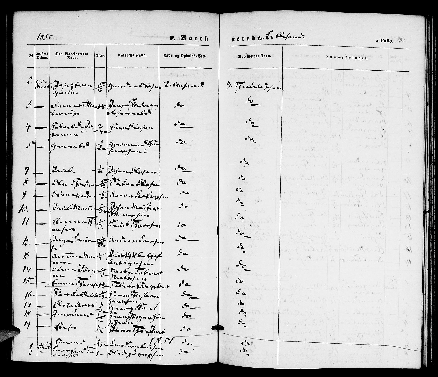 Vestre Moland sokneprestkontor, SAK/1111-0046/F/Fa/Fab/L0006: Parish register (official) no. A 6, 1850-1858, p. 252