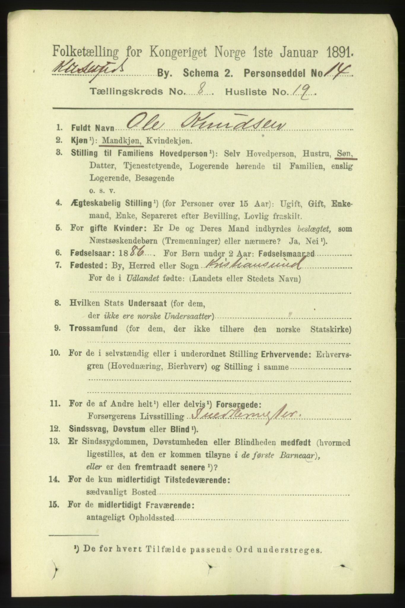 RA, 1891 census for 1503 Kristiansund, 1891, p. 6572