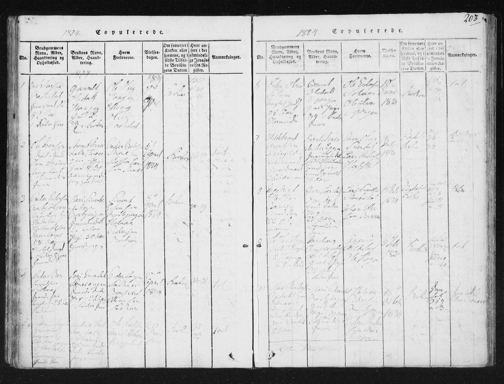 Ministerialprotokoller, klokkerbøker og fødselsregistre - Sør-Trøndelag, AV/SAT-A-1456/687/L0996: Parish register (official) no. 687A04, 1816-1842, p. 203