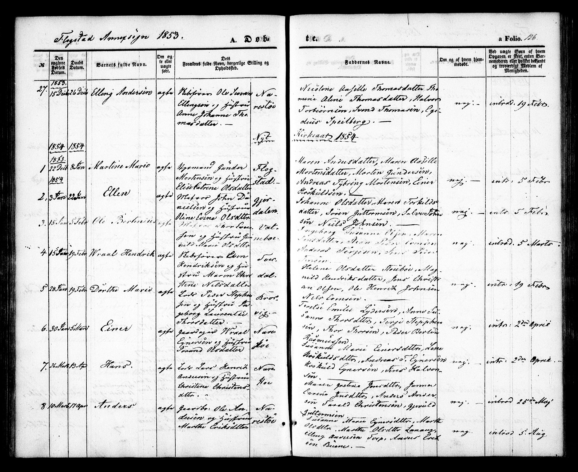 Dypvåg sokneprestkontor, AV/SAK-1111-0007/F/Fa/Faa/L0005: Parish register (official) no. A 5, 1841-1854, p. 126