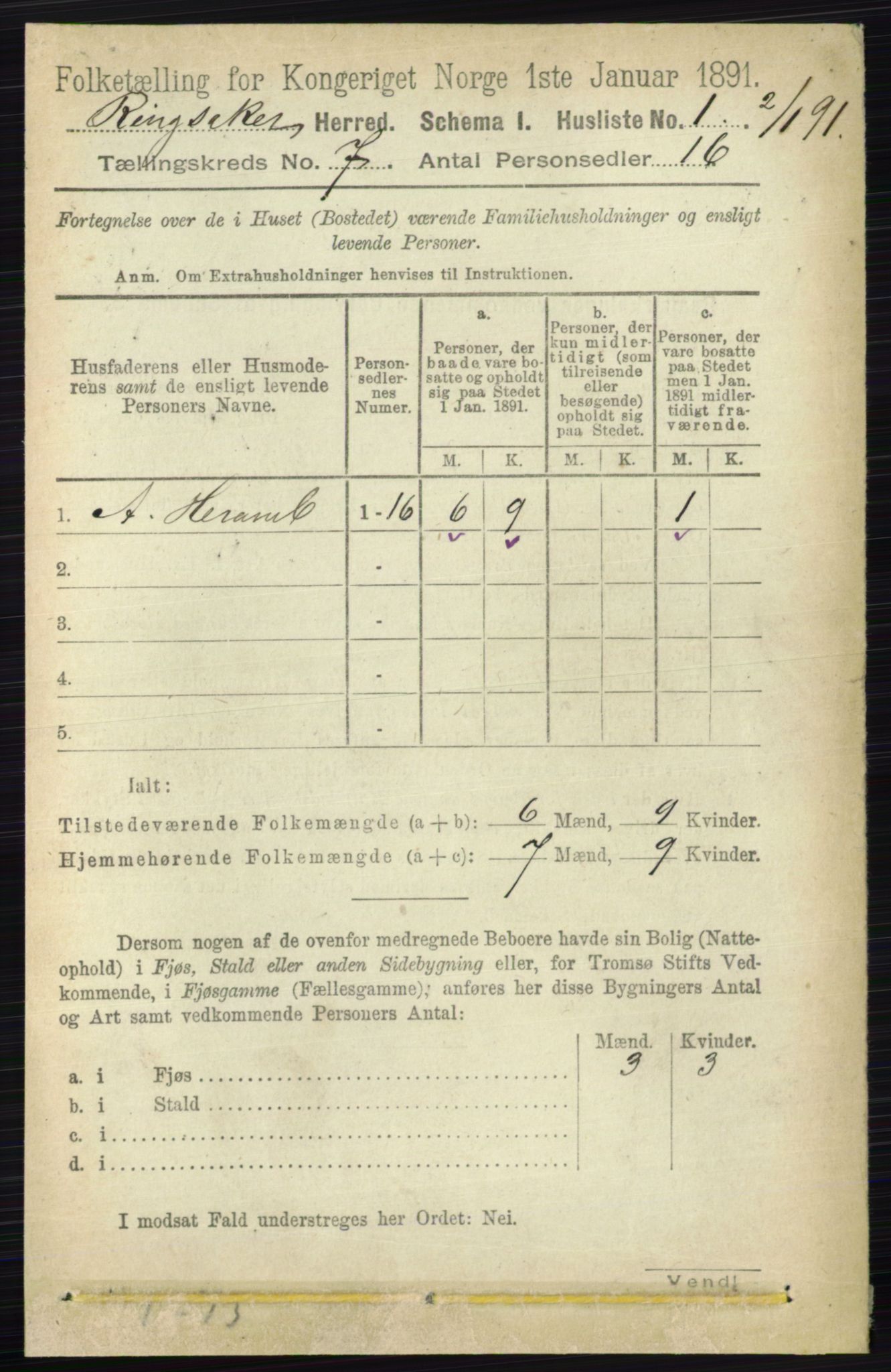 RA, 1891 census for 0412 Ringsaker, 1891, p. 3791