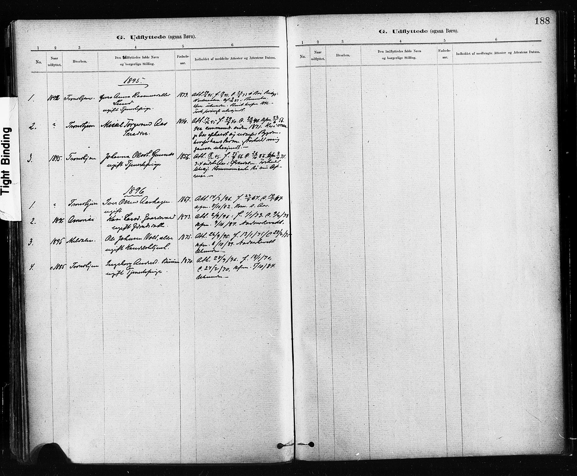 Ministerialprotokoller, klokkerbøker og fødselsregistre - Sør-Trøndelag, SAT/A-1456/674/L0871: Parish register (official) no. 674A03, 1880-1896, p. 188