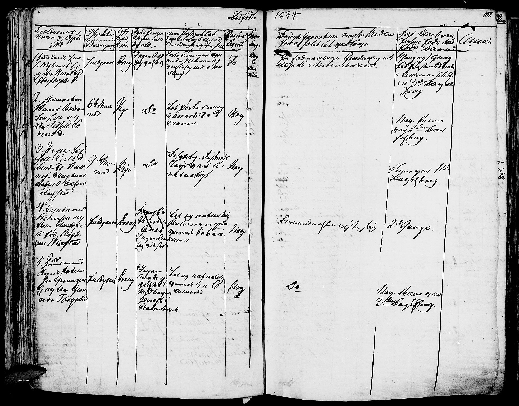 Vang prestekontor, Hedmark, SAH/PREST-008/H/Ha/Haa/L0009: Parish register (official) no. 9, 1826-1841, p. 107