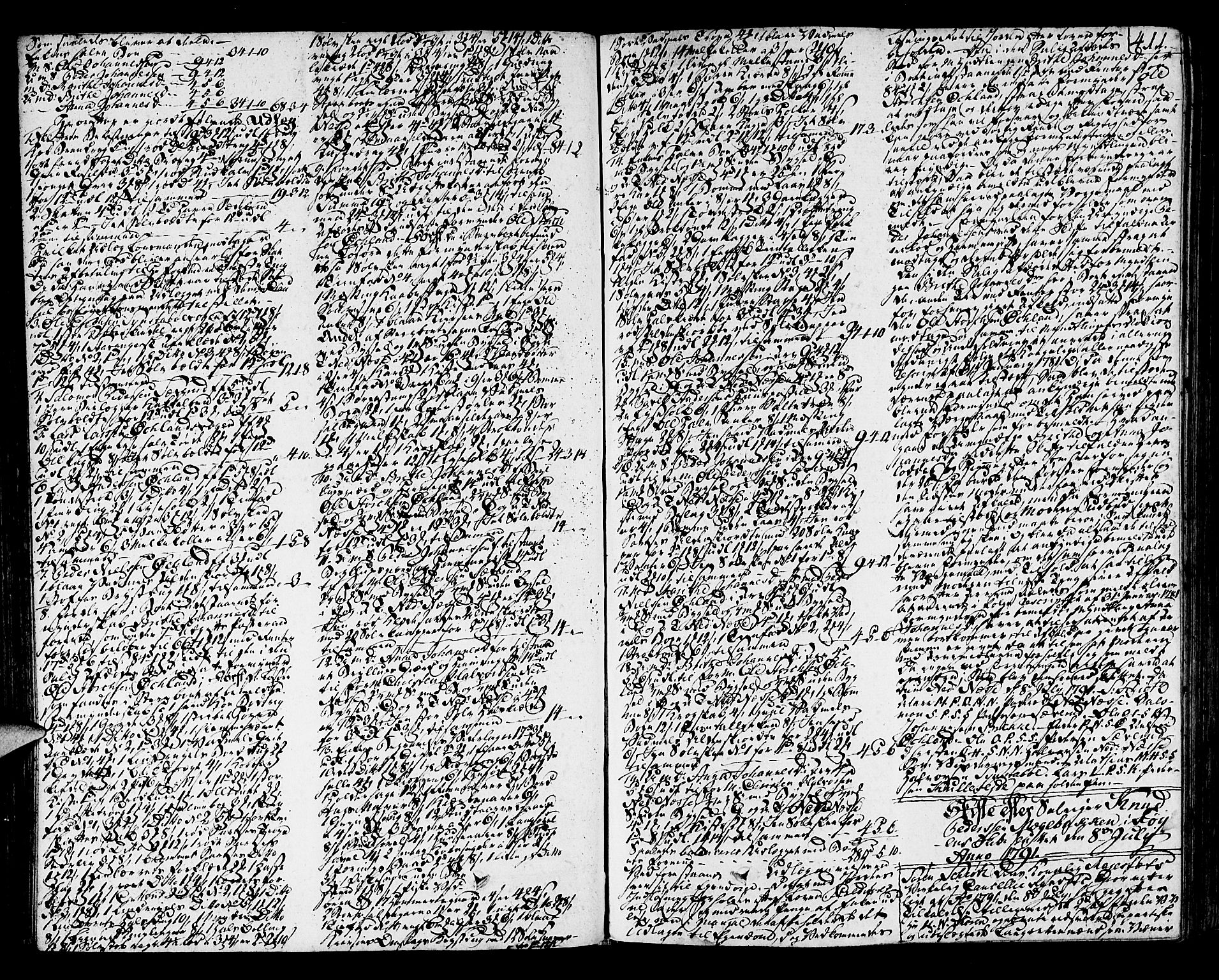 Sunnhordland sorenskrivar, SAB/A-2401/1/H/Ha/Haa/L0010: Skifteprotokollar. Register i protokoll. Fol. 565-ut, 1790-1792, p. 410b-411a
