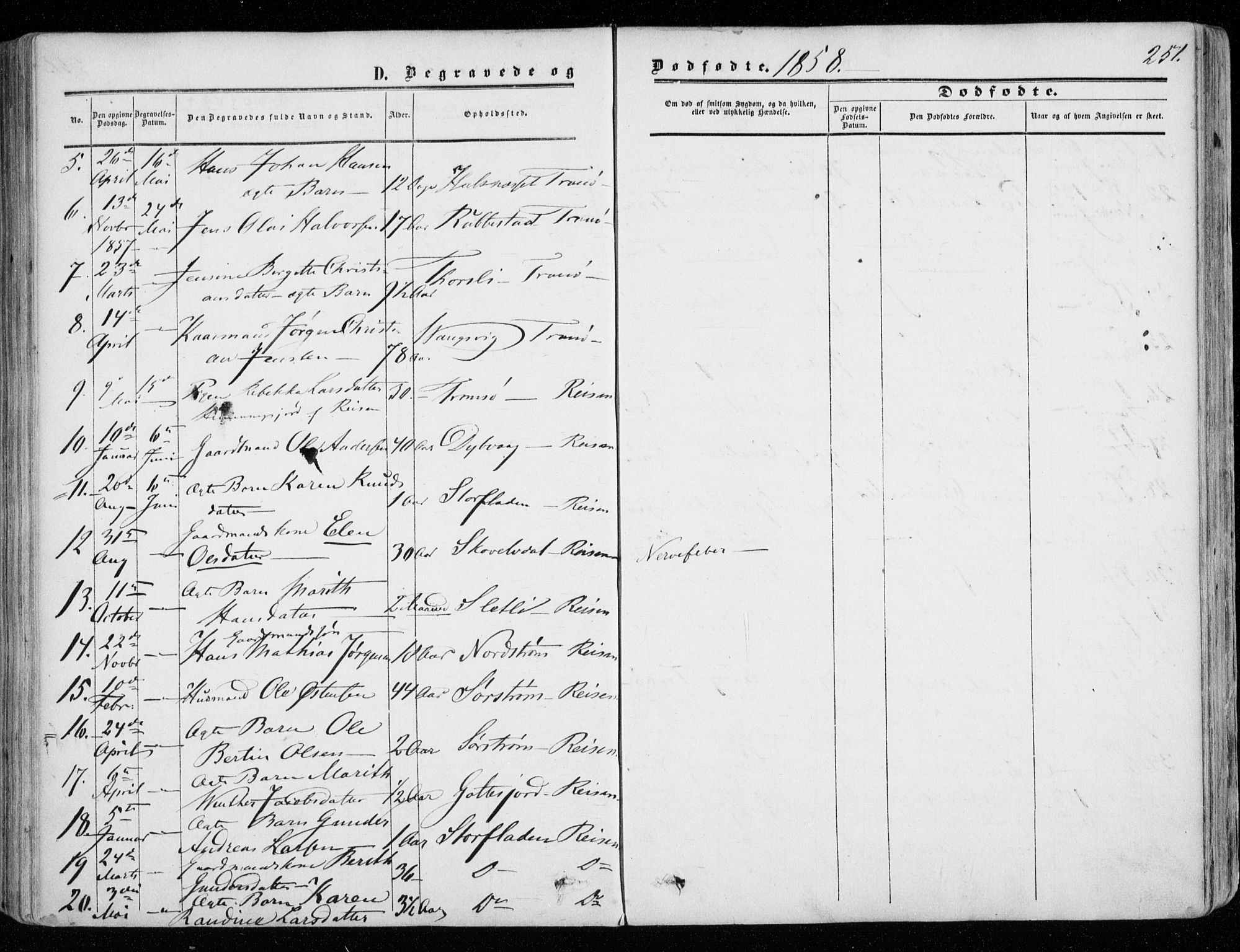 Tranøy sokneprestkontor, AV/SATØ-S-1313/I/Ia/Iaa/L0007kirke: Parish register (official) no. 7, 1856-1866, p. 251