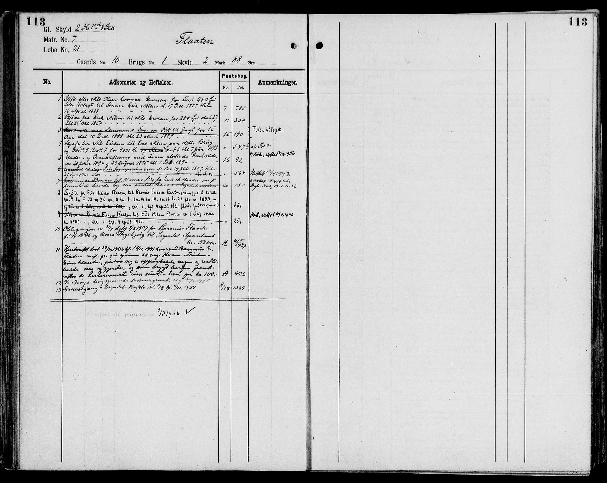 Indre Sogn tingrett, AV/SAB-A-3301/1/G/Ga/Gaa/L0026a: Mortgage register no. II.A.a.26a, 1829-1946, p. 113