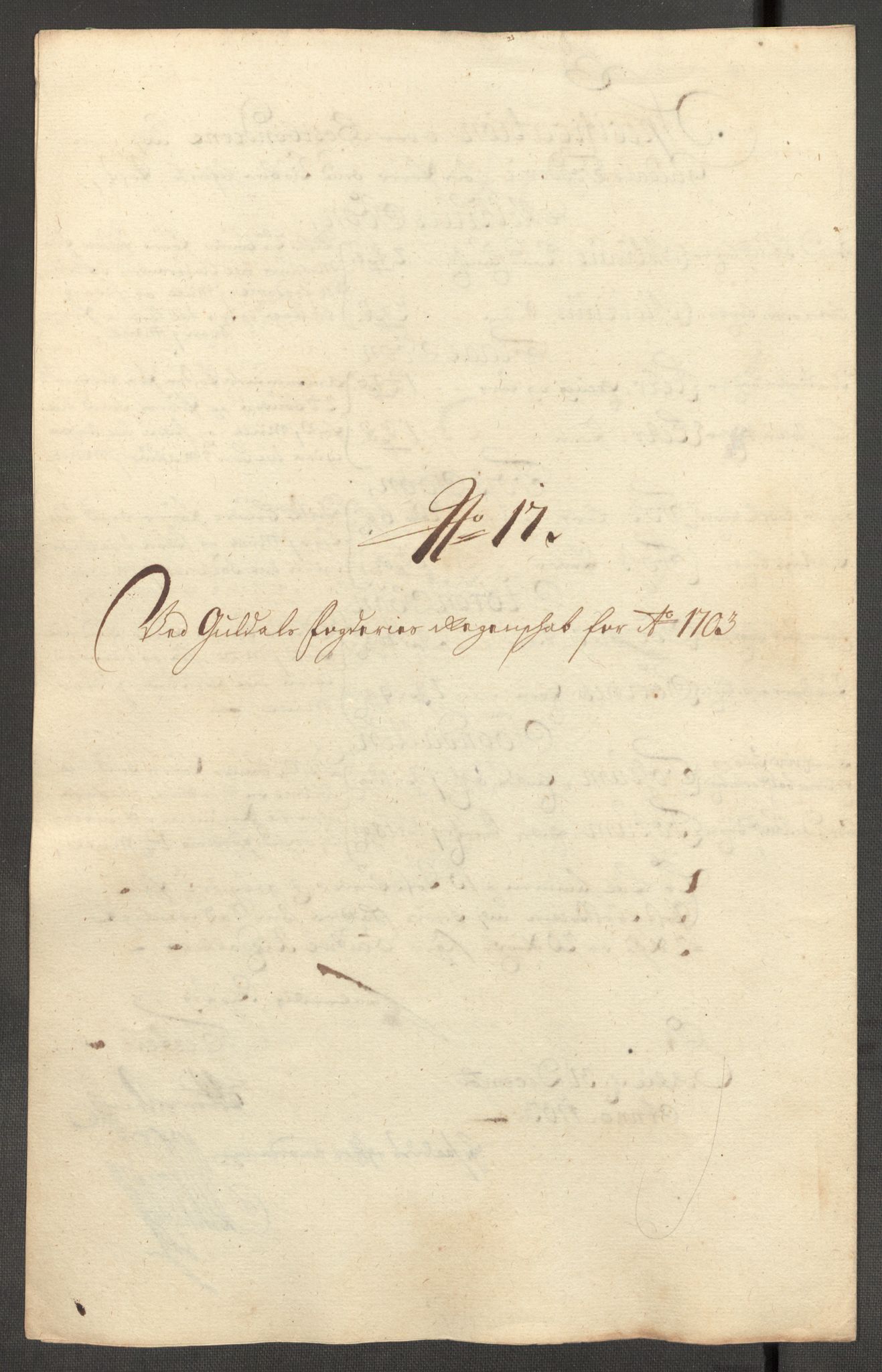 Rentekammeret inntil 1814, Reviderte regnskaper, Fogderegnskap, RA/EA-4092/R60/L3953: Fogderegnskap Orkdal og Gauldal, 1703, p. 372