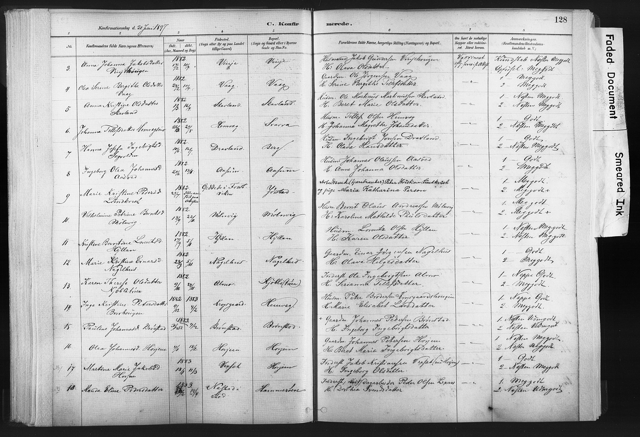 Ministerialprotokoller, klokkerbøker og fødselsregistre - Nord-Trøndelag, SAT/A-1458/749/L0474: Parish register (official) no. 749A08, 1887-1903, p. 128