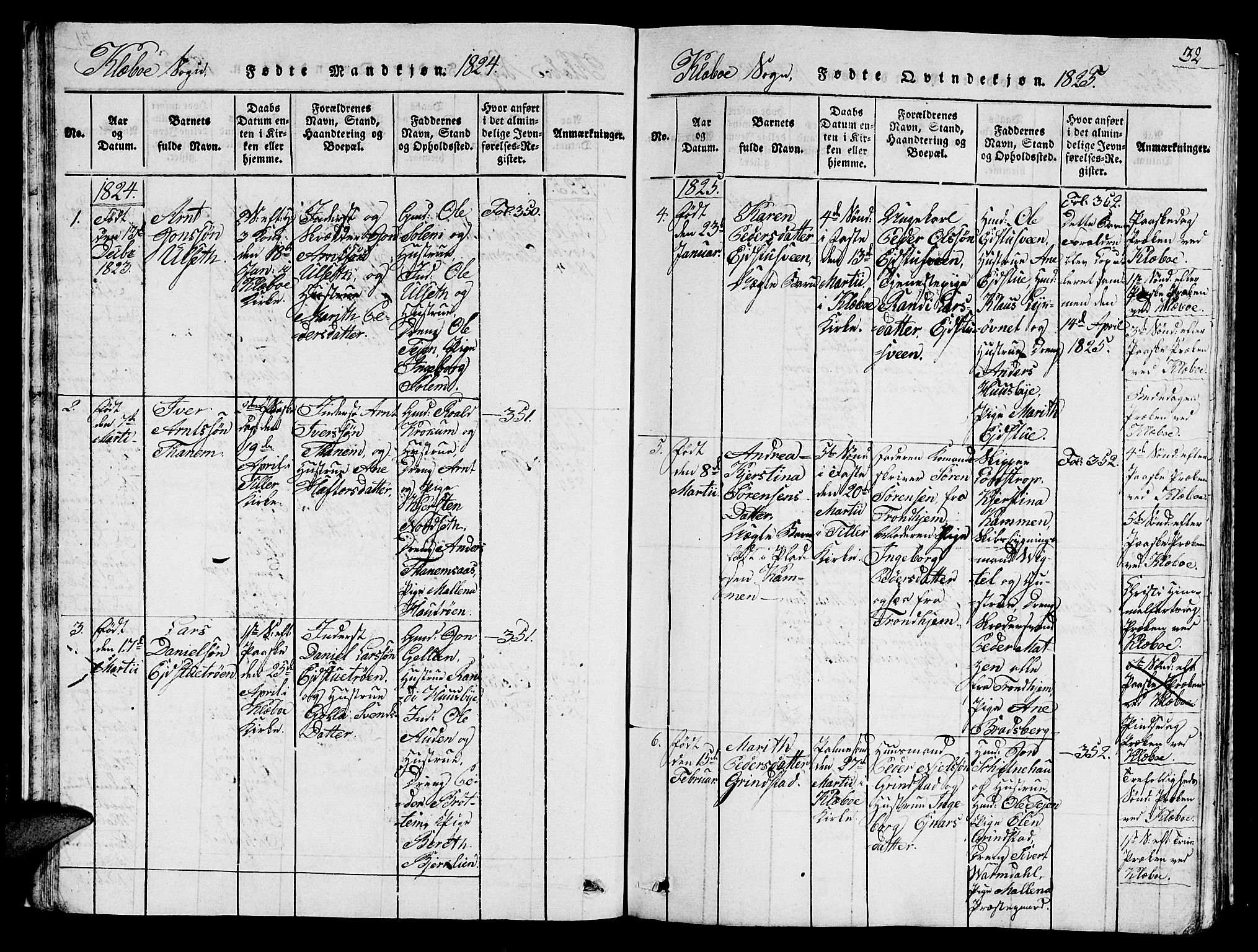 Ministerialprotokoller, klokkerbøker og fødselsregistre - Sør-Trøndelag, SAT/A-1456/618/L0450: Parish register (copy) no. 618C01, 1816-1865, p. 32