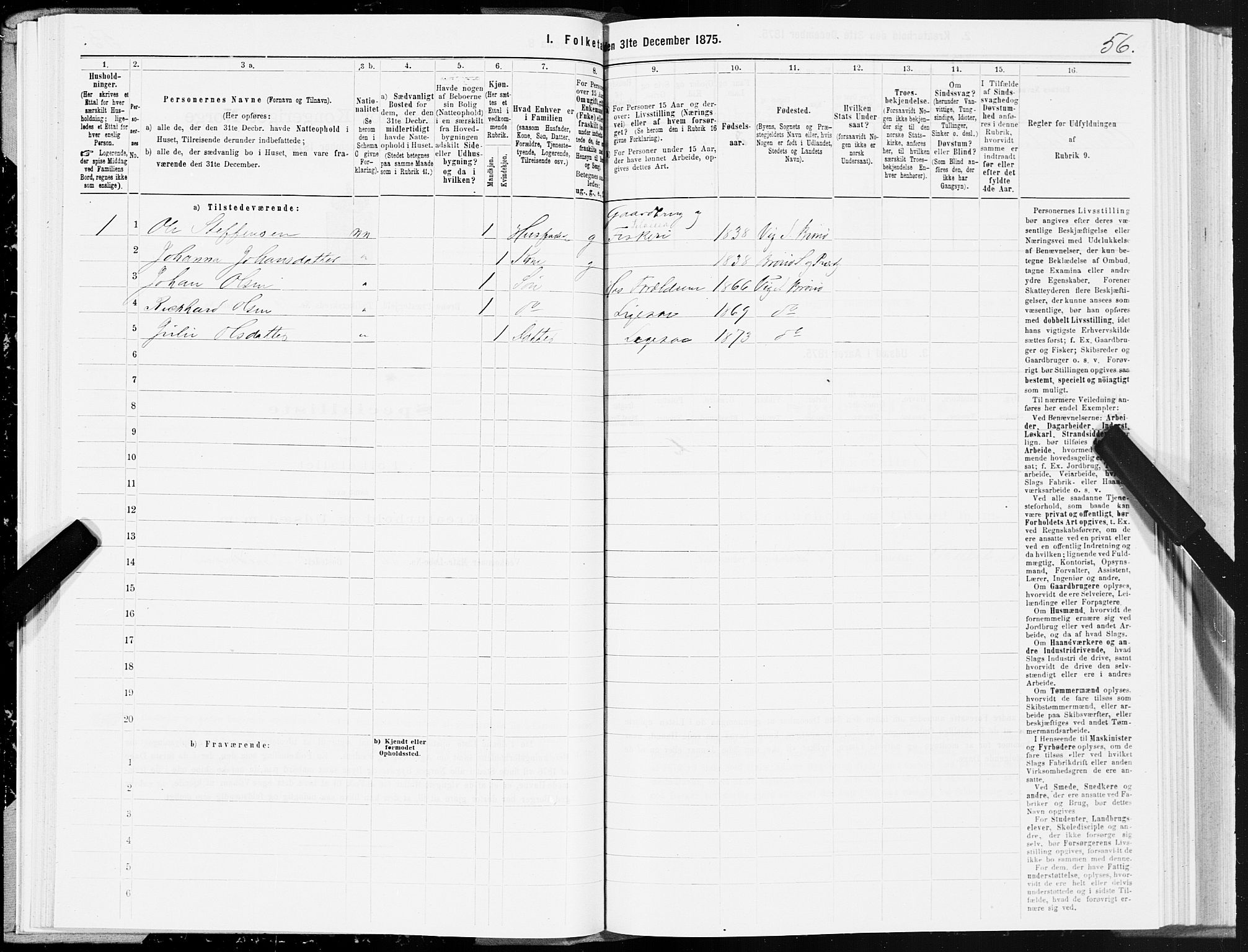 SAT, 1875 census for 1814P Brønnøy, 1875, p. 1056
