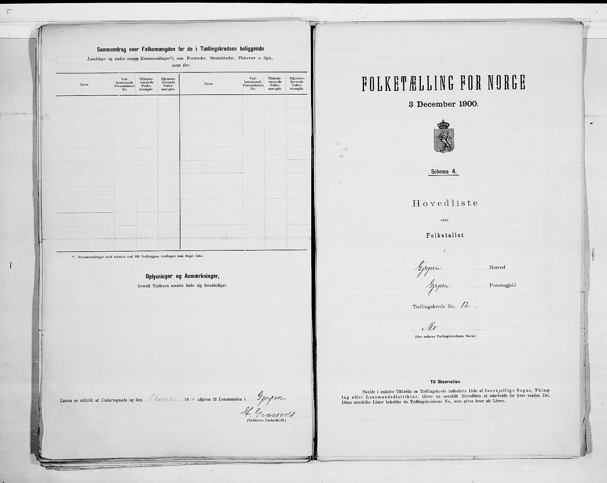 SAKO, 1900 census for Gjerpen, 1900, p. 32