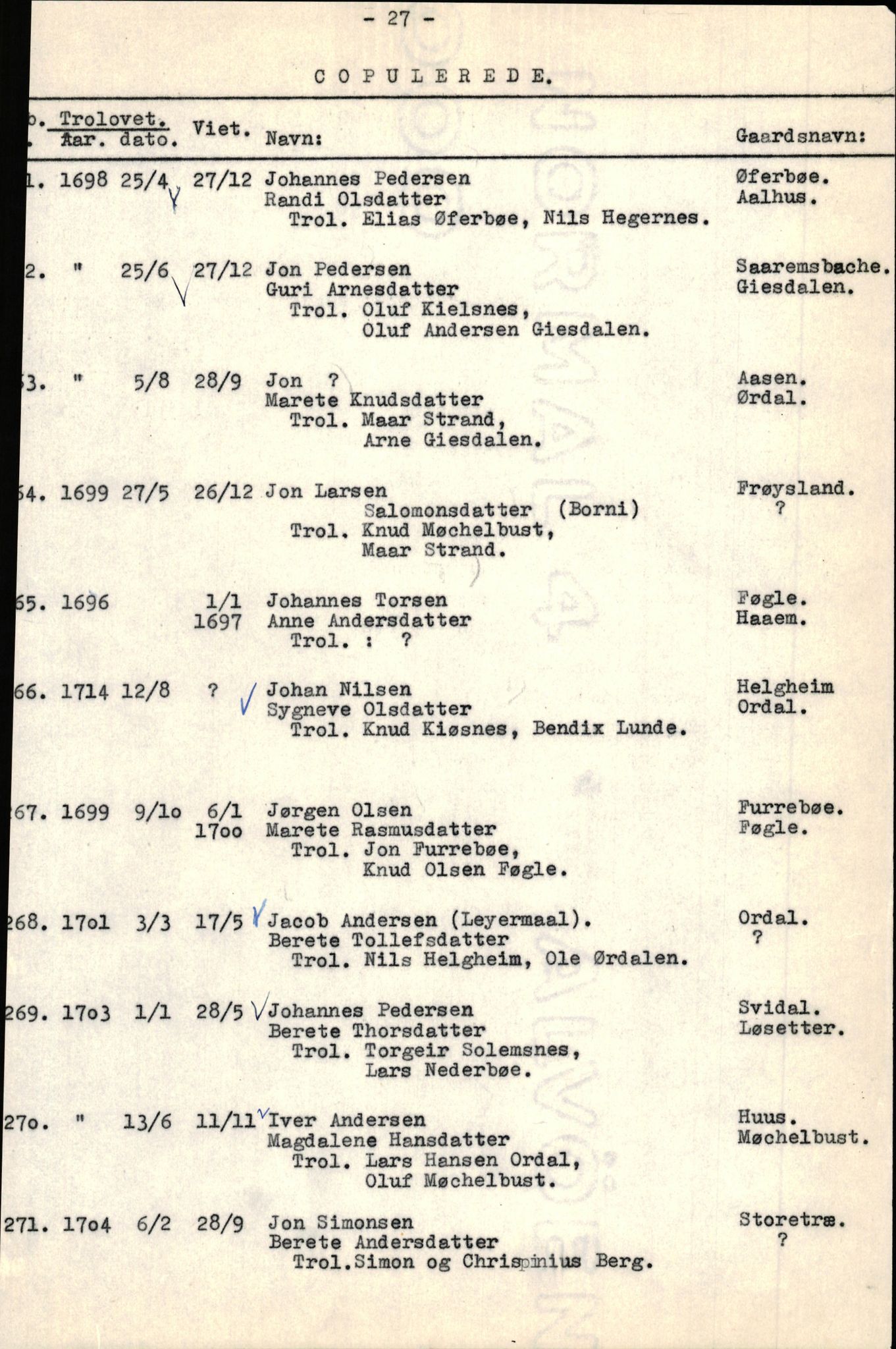 Samling av fulltekstavskrifter, SAB/FULLTEKST/B/14/0005: Jølster sokneprestembete, ministerialbok nr. A 1, 1696-1728, p. 132