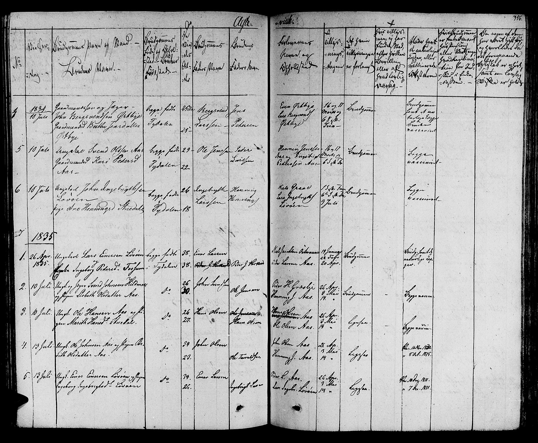 Ministerialprotokoller, klokkerbøker og fødselsregistre - Sør-Trøndelag, SAT/A-1456/695/L1144: Parish register (official) no. 695A05 /2, 1824-1842, p. 356