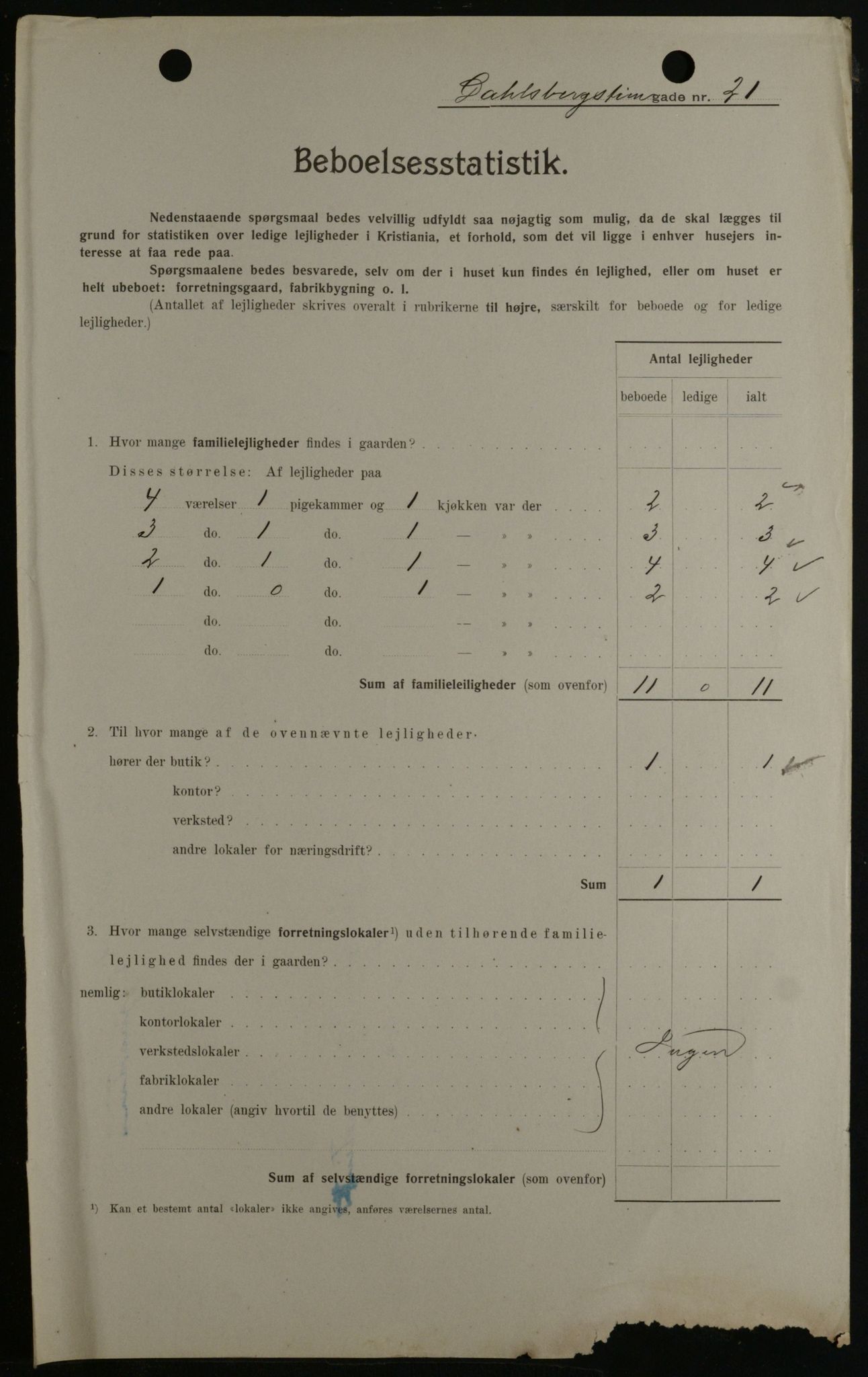 OBA, Municipal Census 1908 for Kristiania, 1908, p. 13440