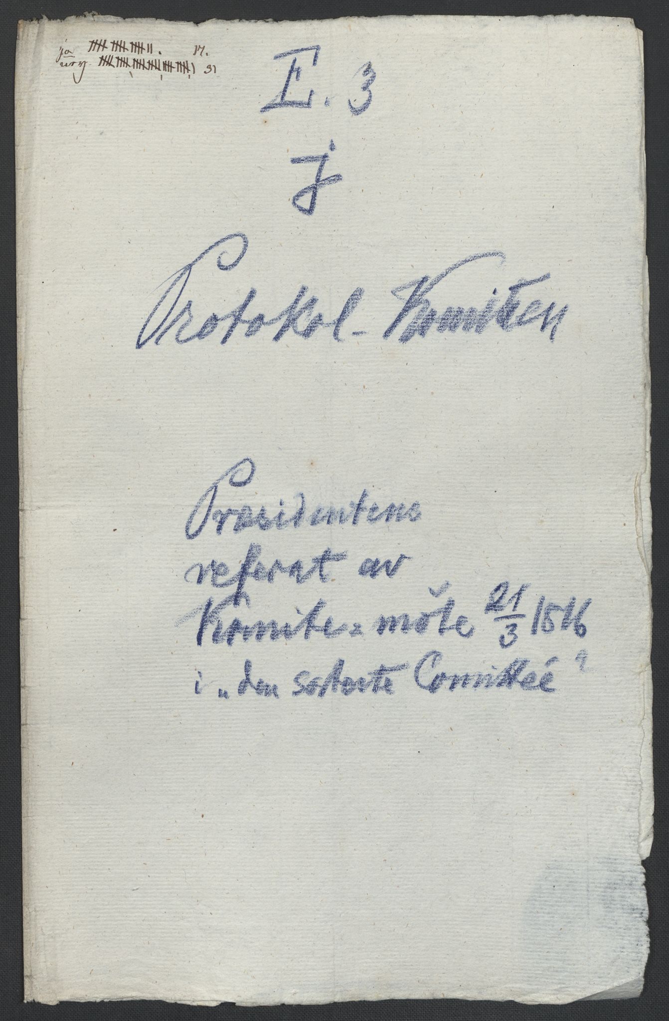 Christie, Wilhelm Frimann Koren, RA/PA-0014/F/L0005: Christies dokumenter fra Stortinget, 1815-1816, p. 239