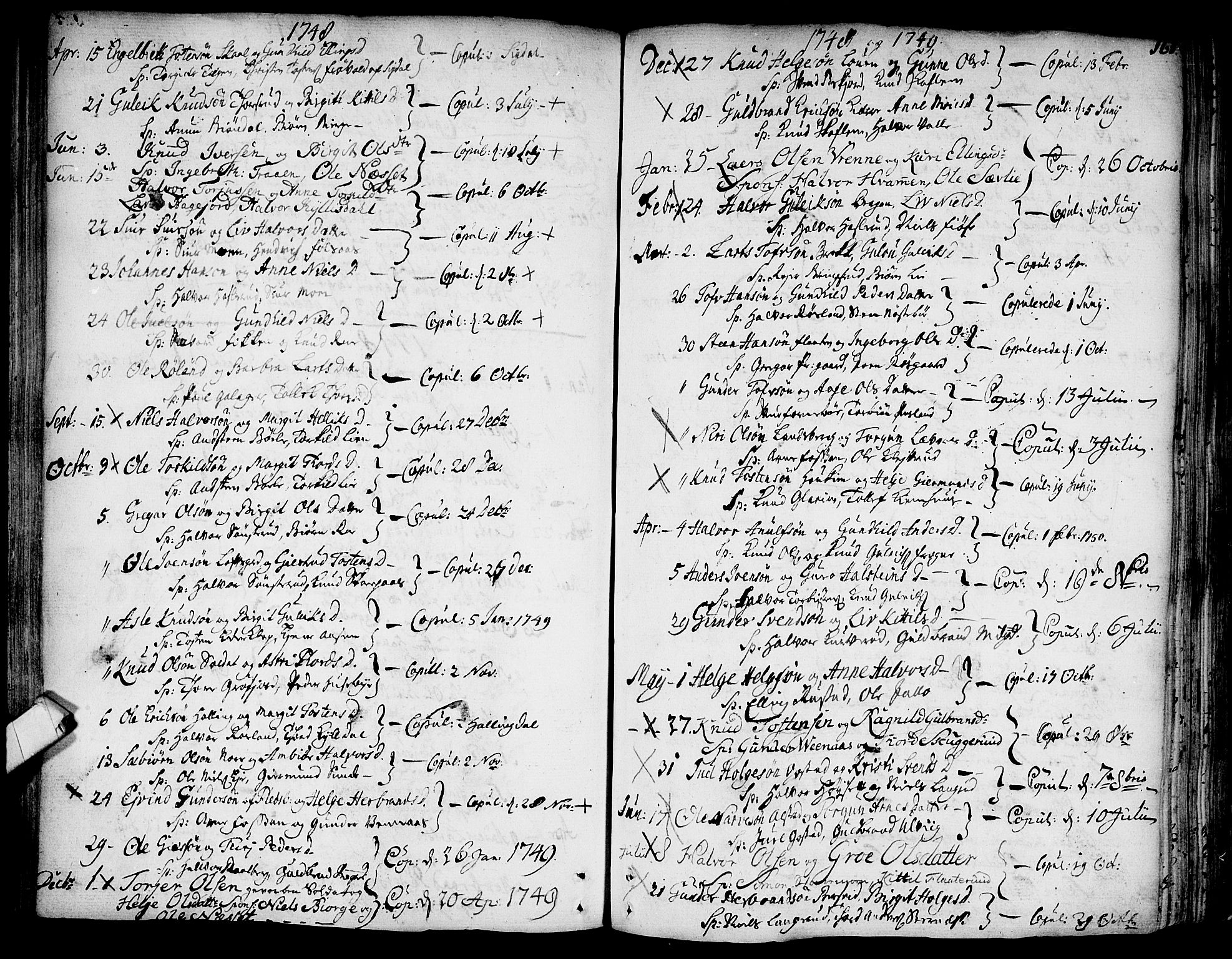 Rollag kirkebøker, SAKO/A-240/F/Fa/L0003: Parish register (official) no. I 3, 1743-1778, p. 165