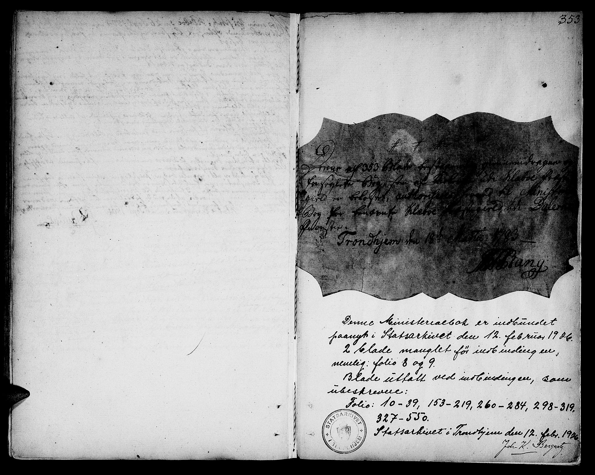 Ministerialprotokoller, klokkerbøker og fødselsregistre - Sør-Trøndelag, SAT/A-1456/618/L0438: Parish register (official) no. 618A03, 1783-1815, p. 353