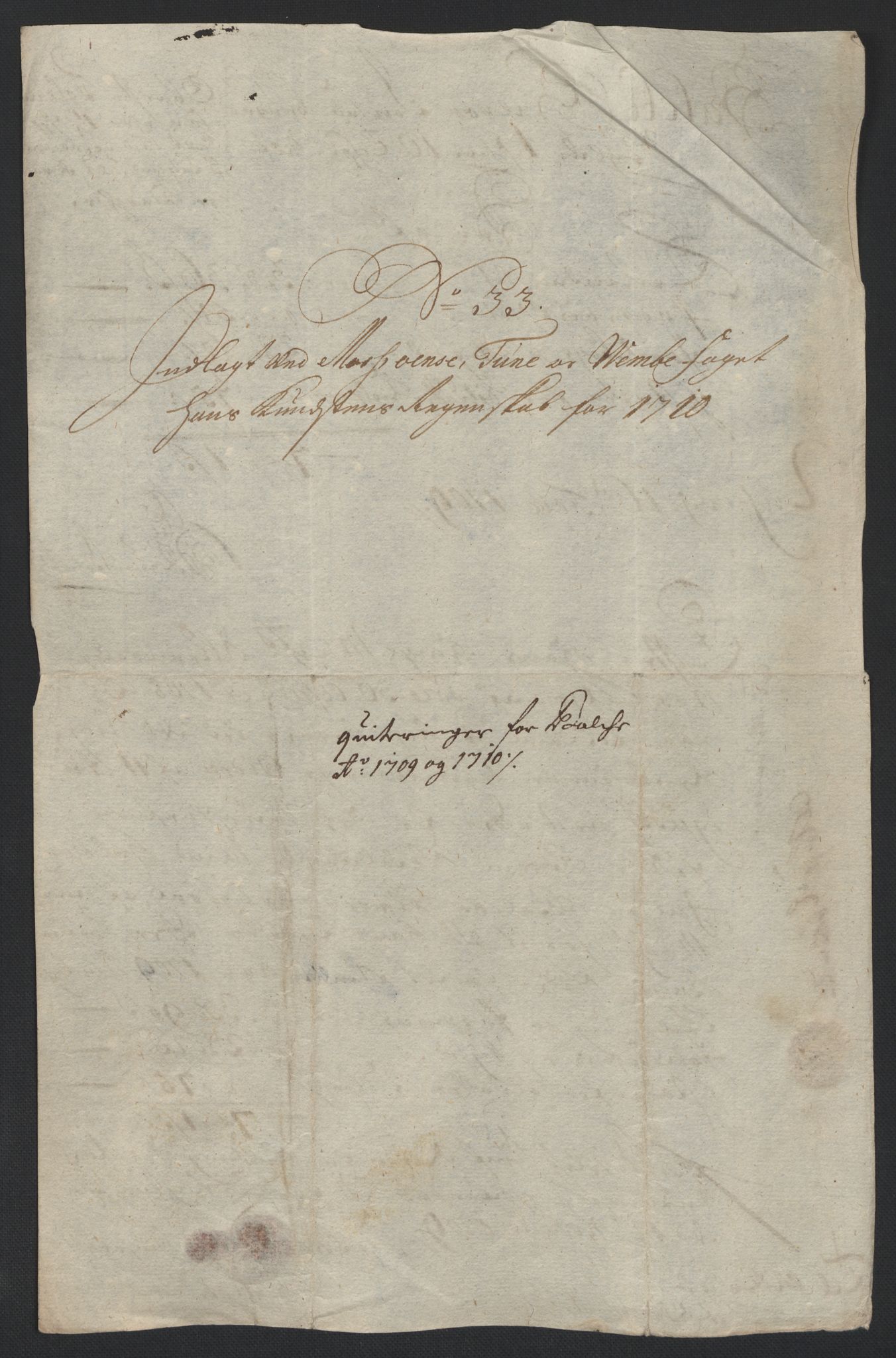 Rentekammeret inntil 1814, Reviderte regnskaper, Fogderegnskap, AV/RA-EA-4092/R04/L0135: Fogderegnskap Moss, Onsøy, Tune, Veme og Åbygge, 1709-1710, p. 428