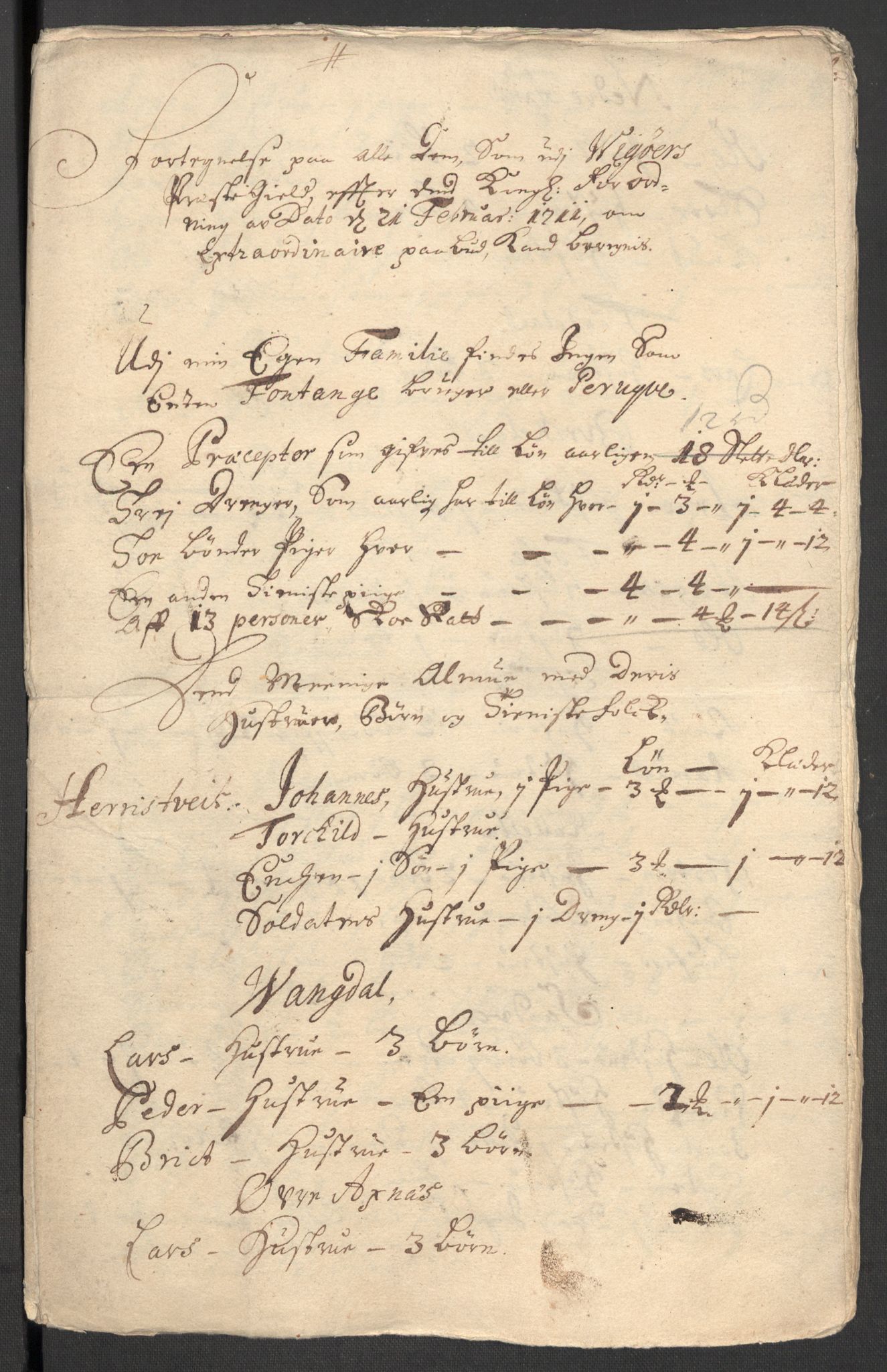 Rentekammeret inntil 1814, Reviderte regnskaper, Fogderegnskap, AV/RA-EA-4092/R48/L2987: Fogderegnskap Sunnhordland og Hardanger, 1711, p. 651