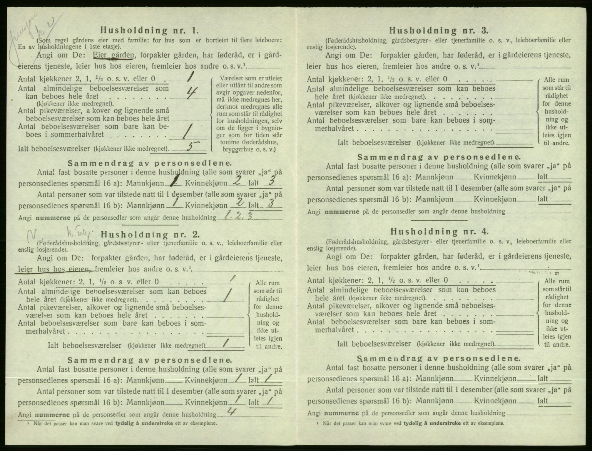 SAB, 1920 census for Voss, 1920, p. 2170