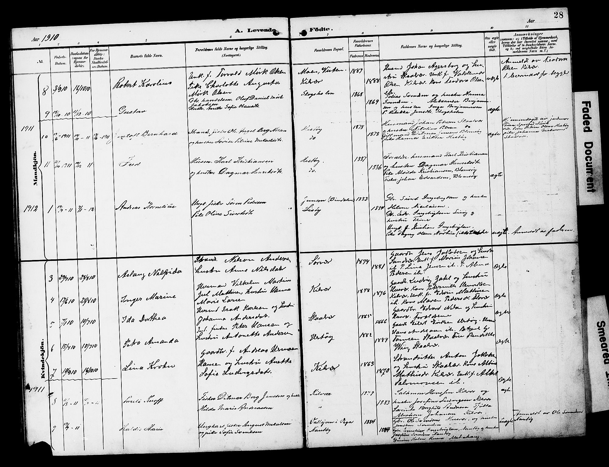 Ministerialprotokoller, klokkerbøker og fødselsregistre - Nordland, AV/SAT-A-1459/818/L0273: Parish register (copy) no. 818C01, 1893-1928, p. 28