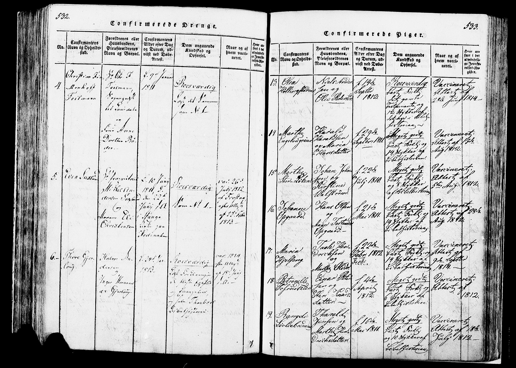 Løten prestekontor, AV/SAH-PREST-022/K/Ka/L0005: Parish register (official) no. 5, 1814-1832, p. 532-533