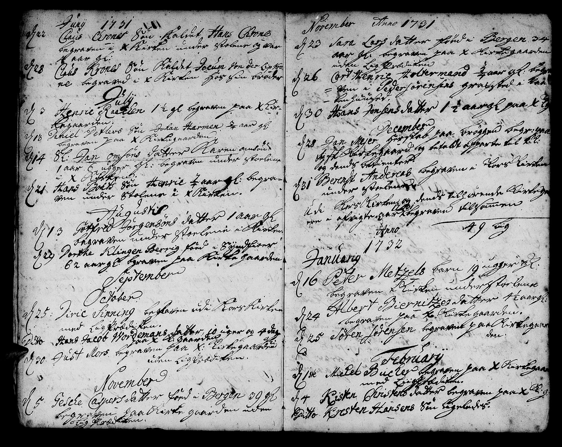 Korskirken sokneprestembete, SAB/A-76101/H/Haa/L0011: Parish register (official) no. A 11, 1731-1785, p. 197