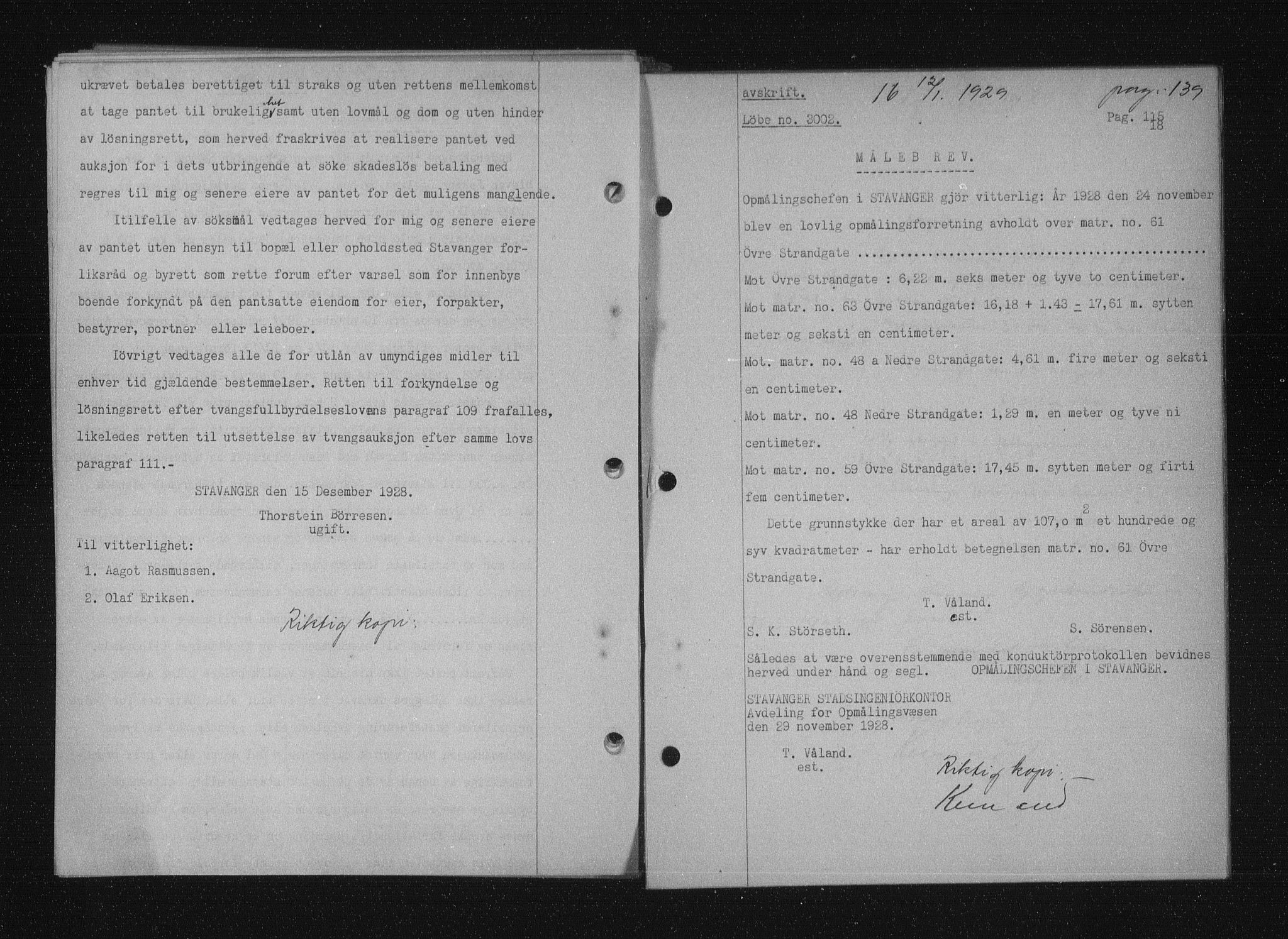 Stavanger byfogd, SAST/A-101408/001/4/41/410/410BB/L0055: Mortgage book no. 43, 1928-1929, Deed date: 12.01.1929