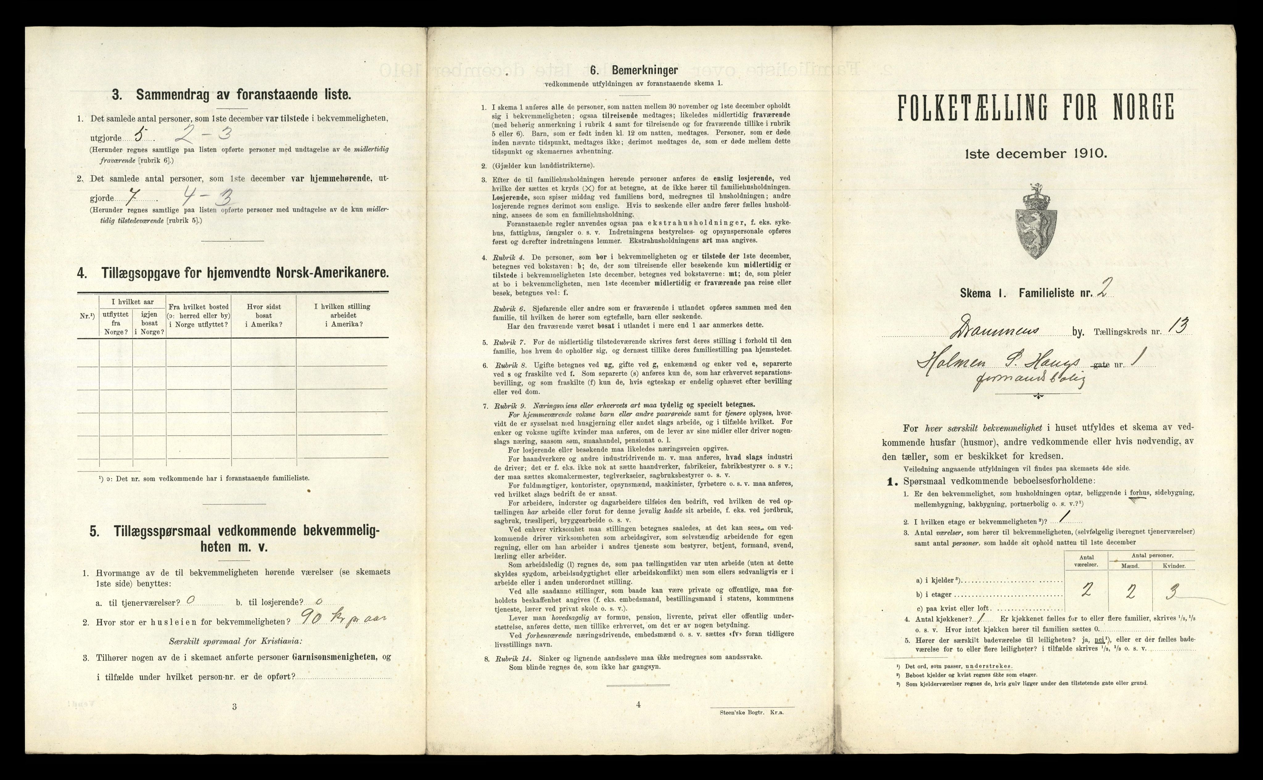 RA, 1910 census for Drammen, 1910, p. 8662