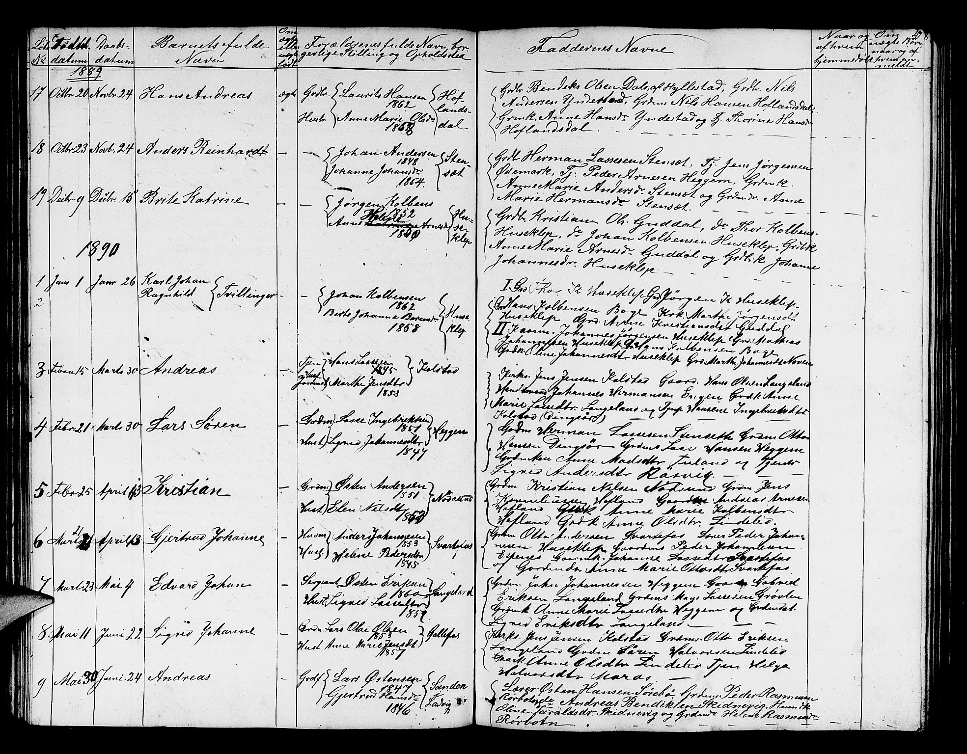 Fjaler sokneprestembete, AV/SAB-A-79801/H/Hab/Habd/L0001: Parish register (copy) no. D 1, 1854-1891, p. 47