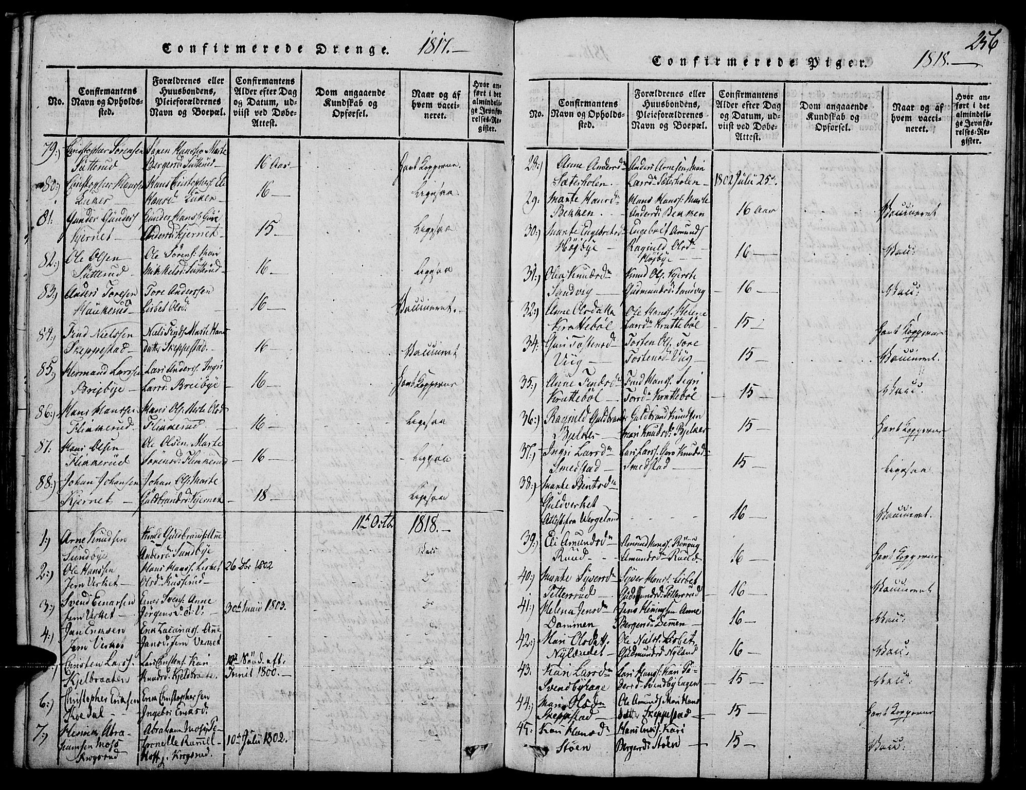 Strøm-Odalen prestekontor, AV/SAH-PREST-028/H/Ha/Haa/L0006: Parish register (official) no. 6, 1814-1850, p. 256