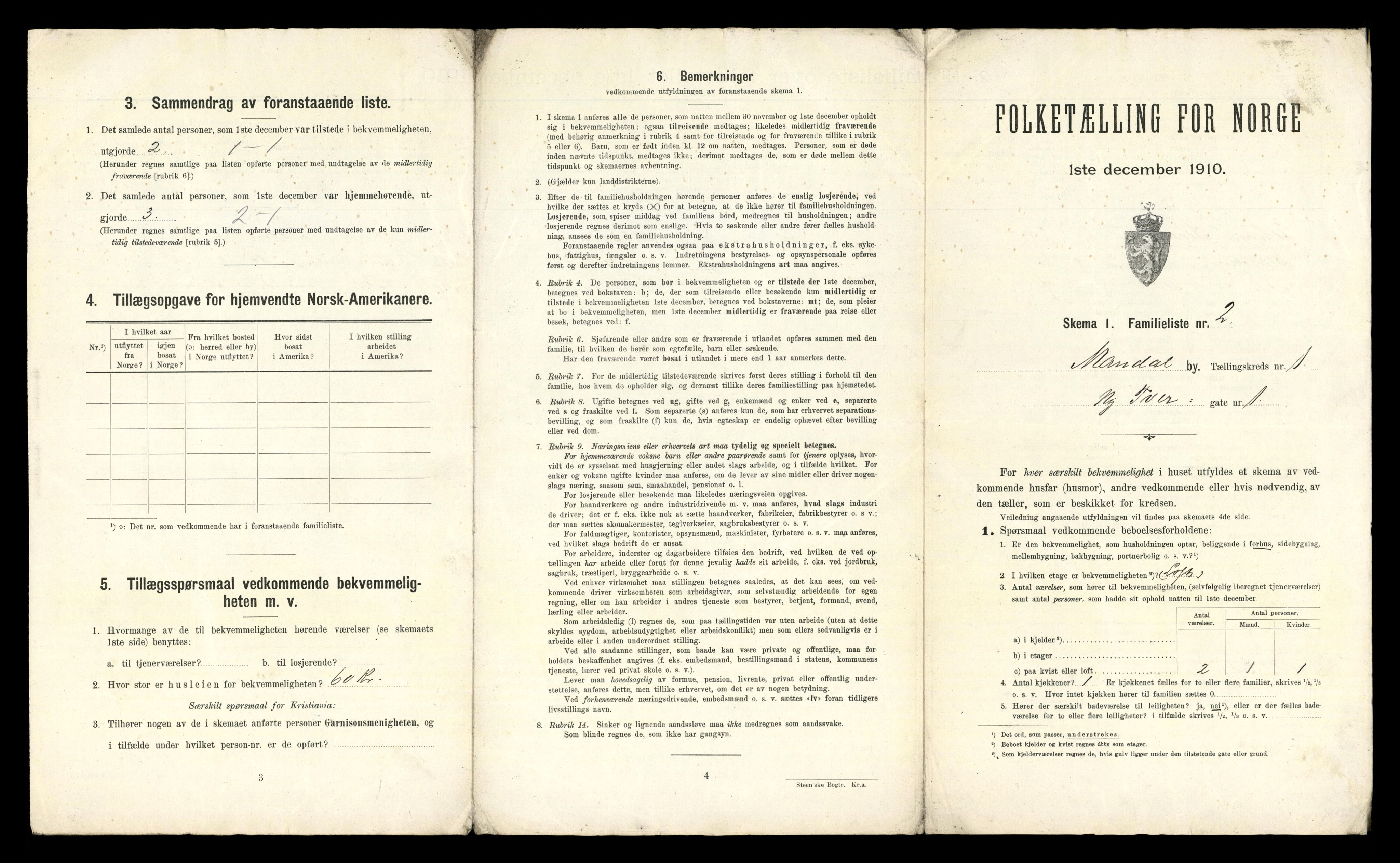 RA, 1910 census for Mandal, 1910, p. 38